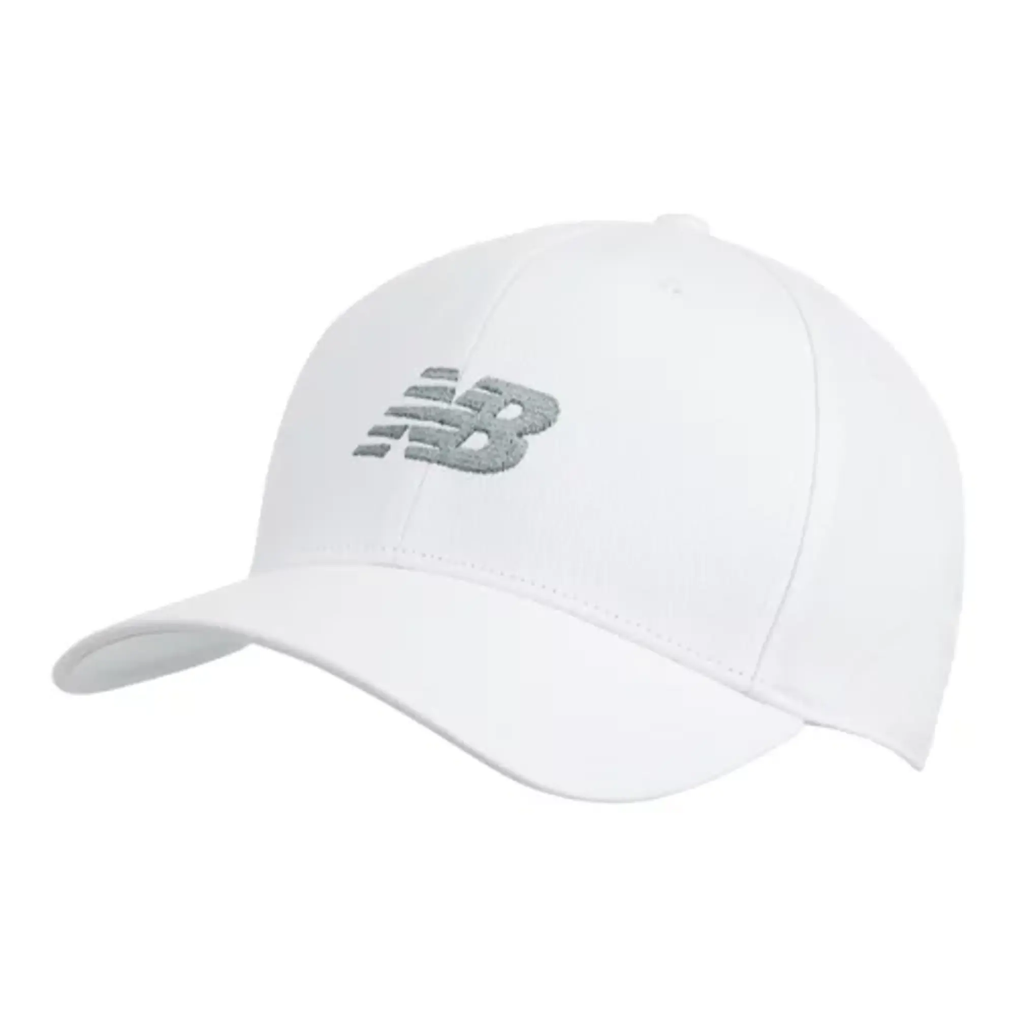 New Balance Unisex 6 Panel Structured Snapback in White Cotton