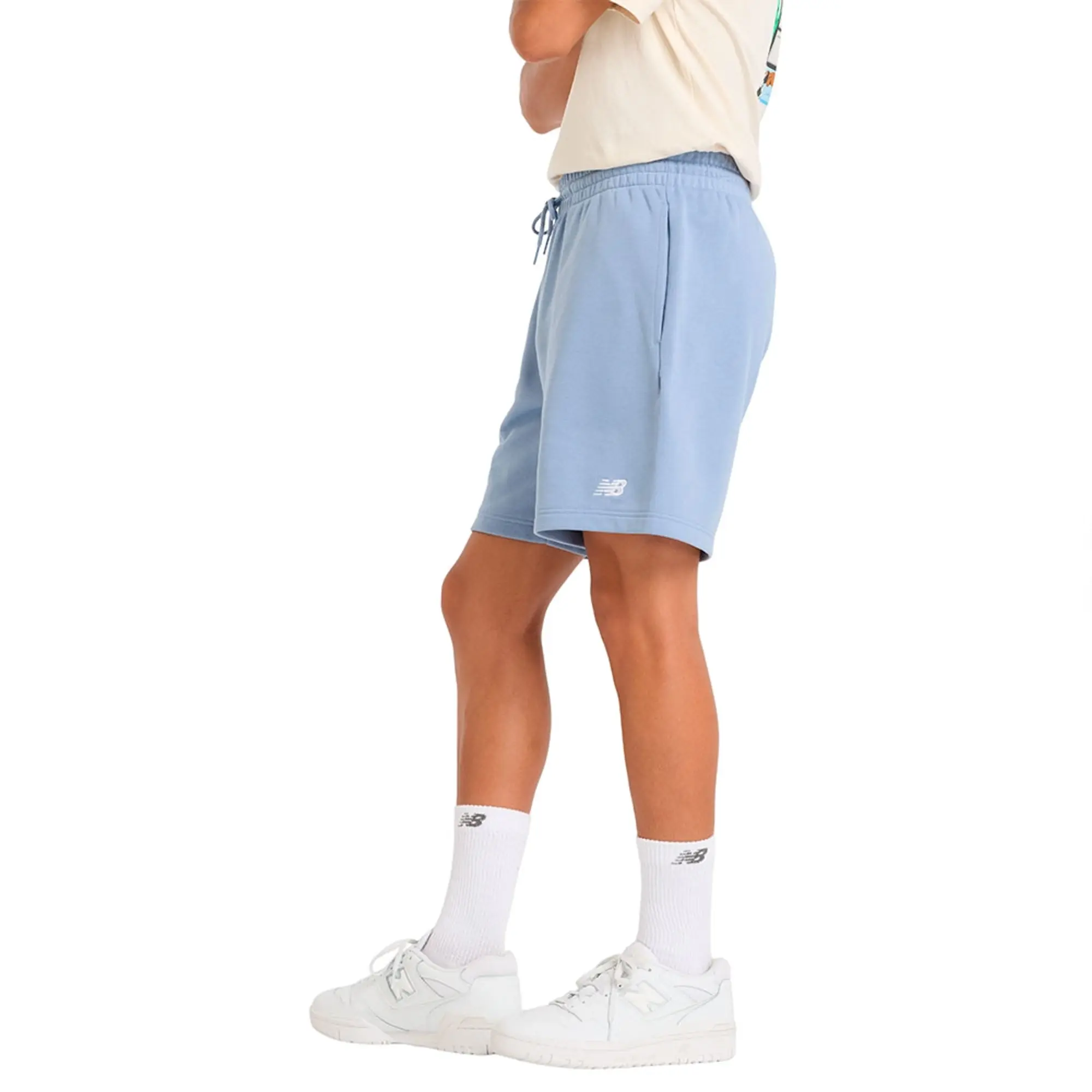 New Balance Men's Sport Essentials French Terry Short 7" in Blue Cotton