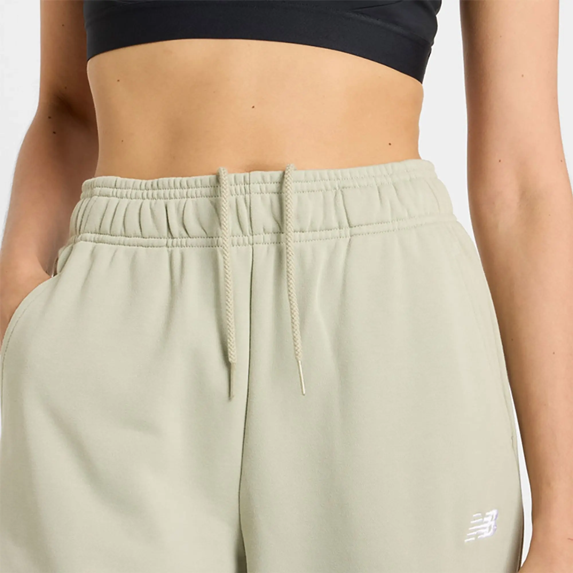 New Balance Women's Sport Essentials French Terry Jogger in Green Cotton