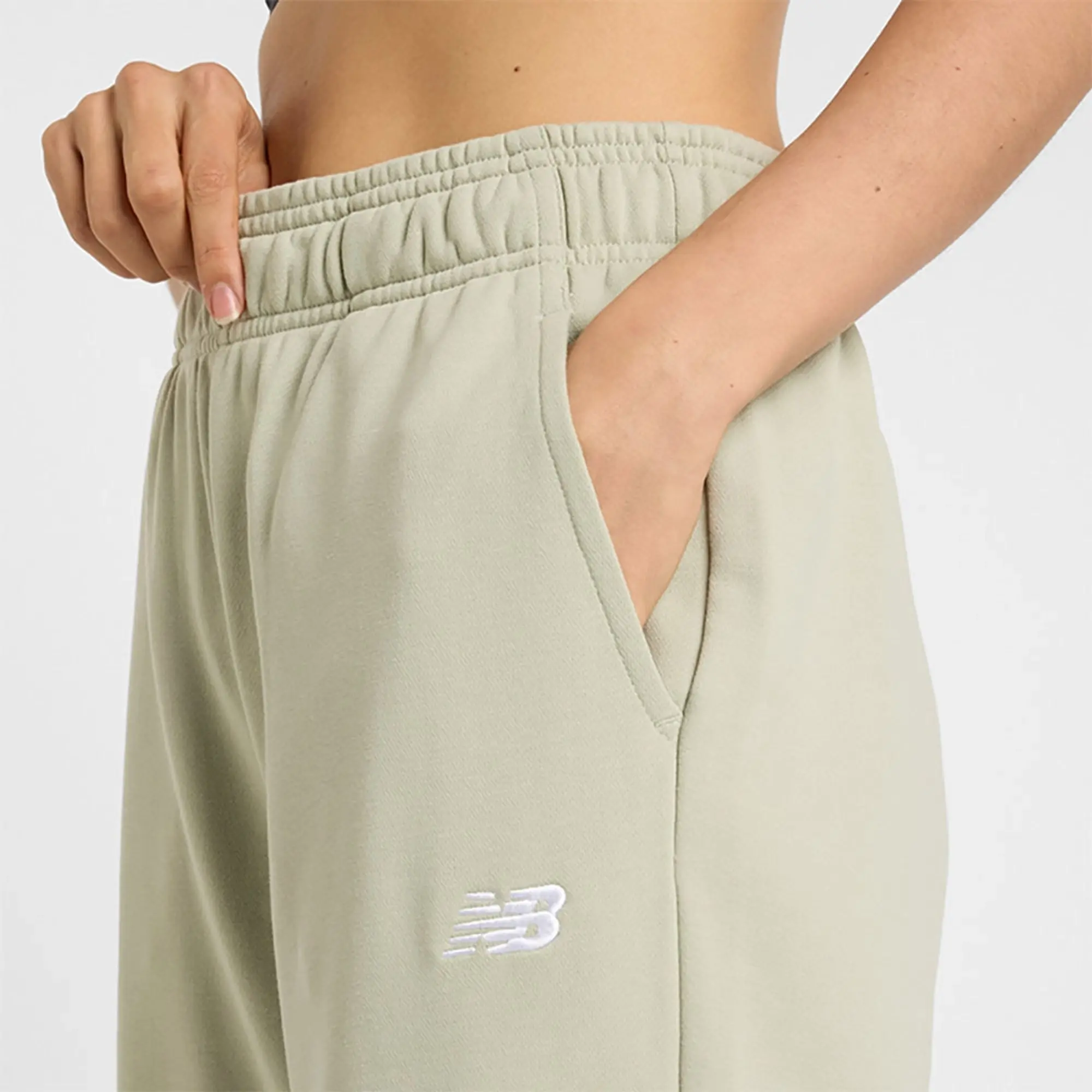 New Balance Women's Sport Essentials French Terry Jogger in Green Cotton