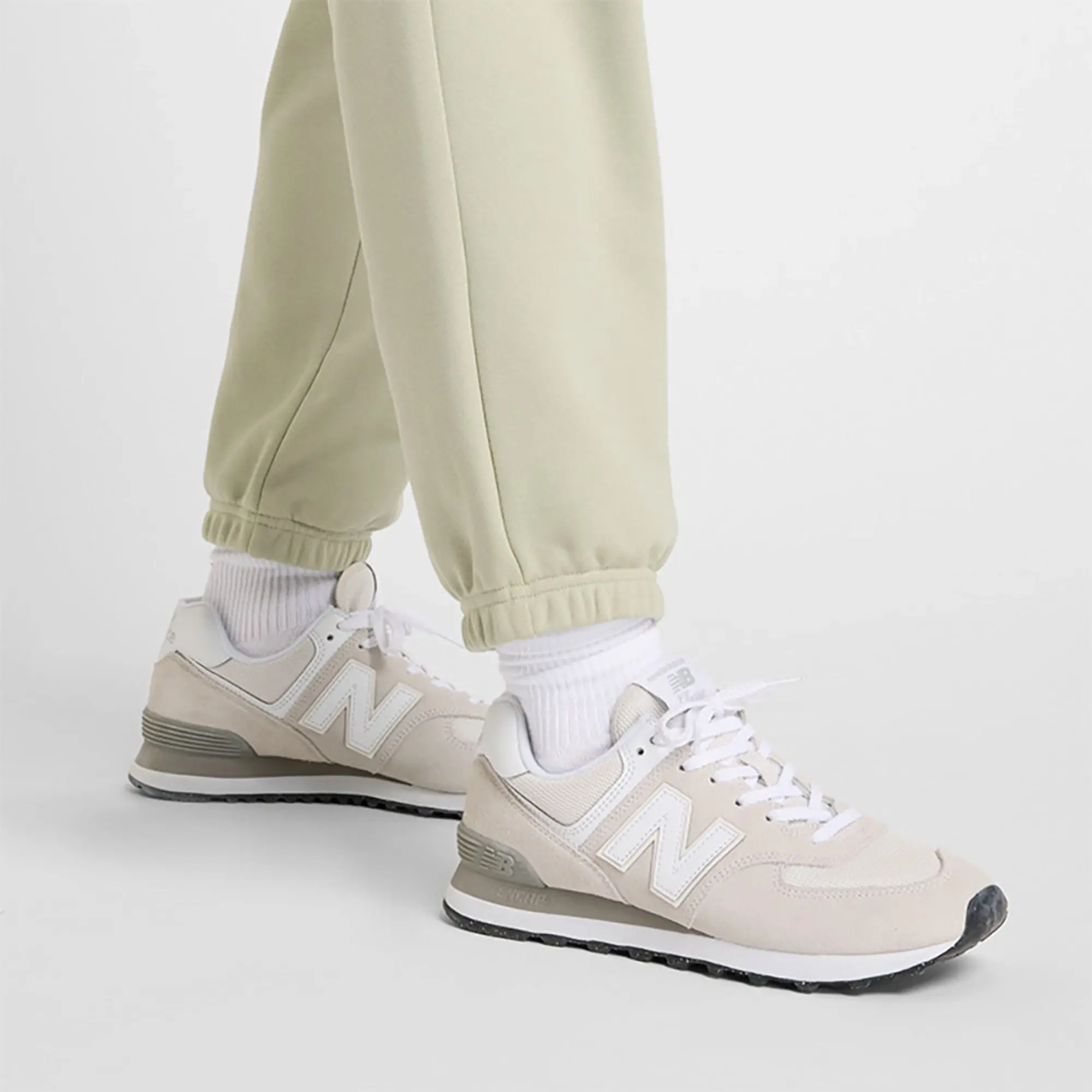 New Balance Women's Sport Essentials French Terry Jogger in Green Cotton