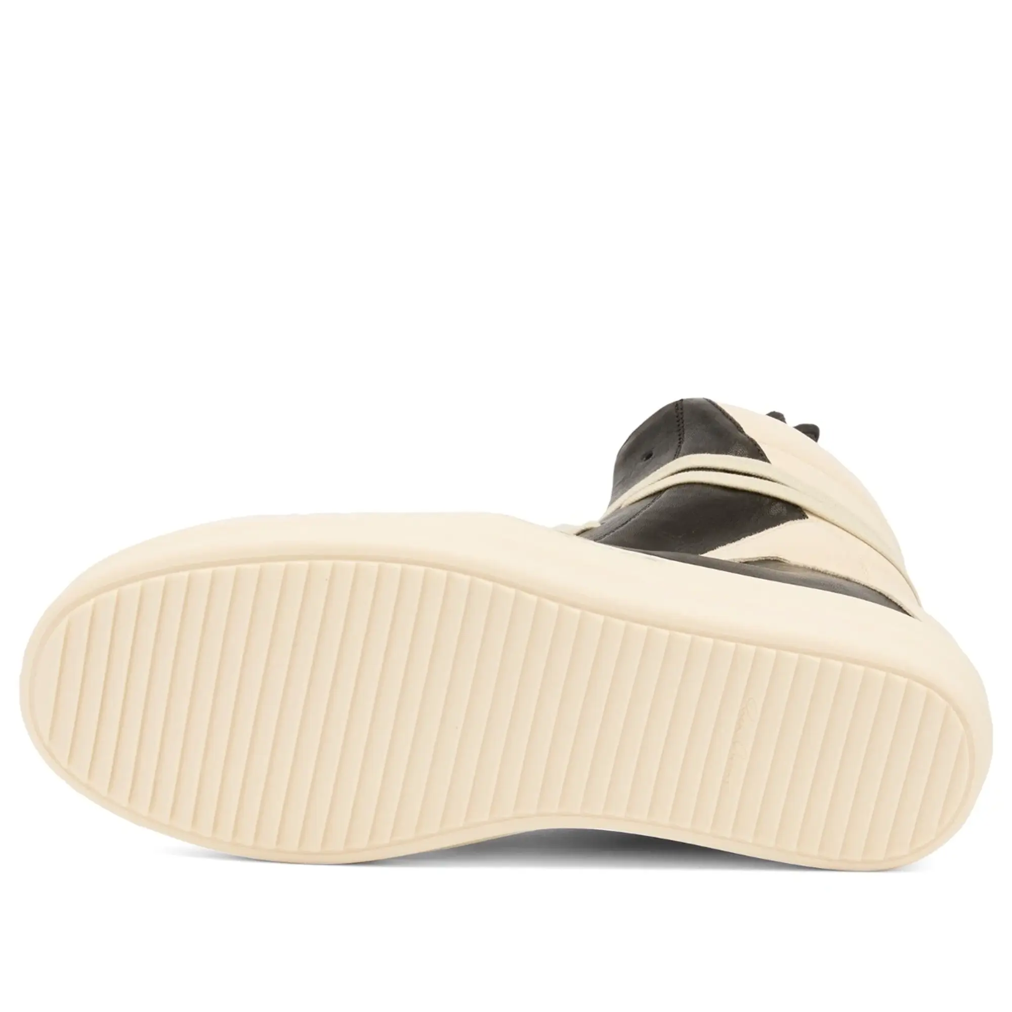 Rick Owens Men's Leather Geobasket Sneakers Washed Indigo/Milk
