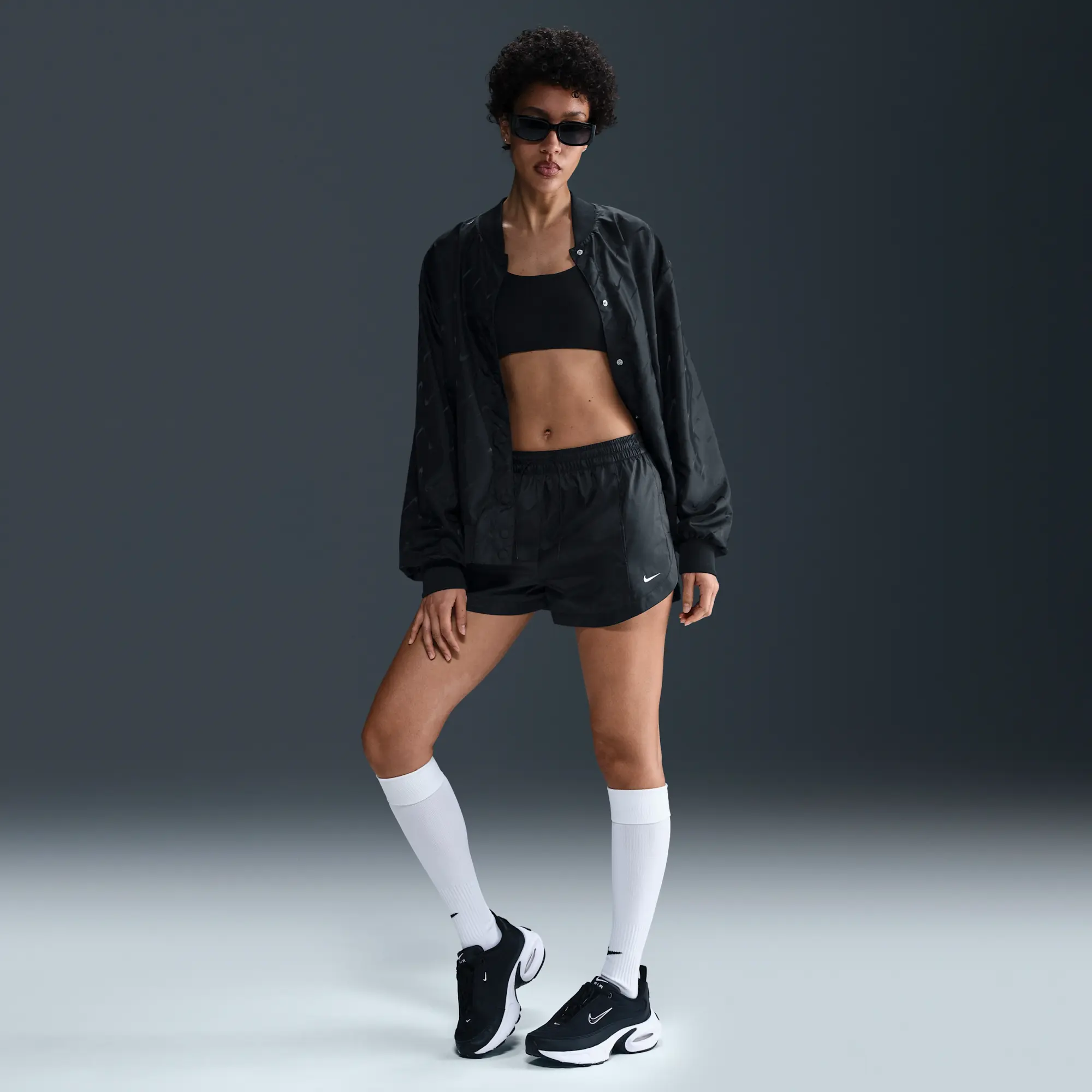 Nike Sportswear Windrunner Women's Mid-Rise 5cm (approx.) Woven Shorts - Black - Polyester