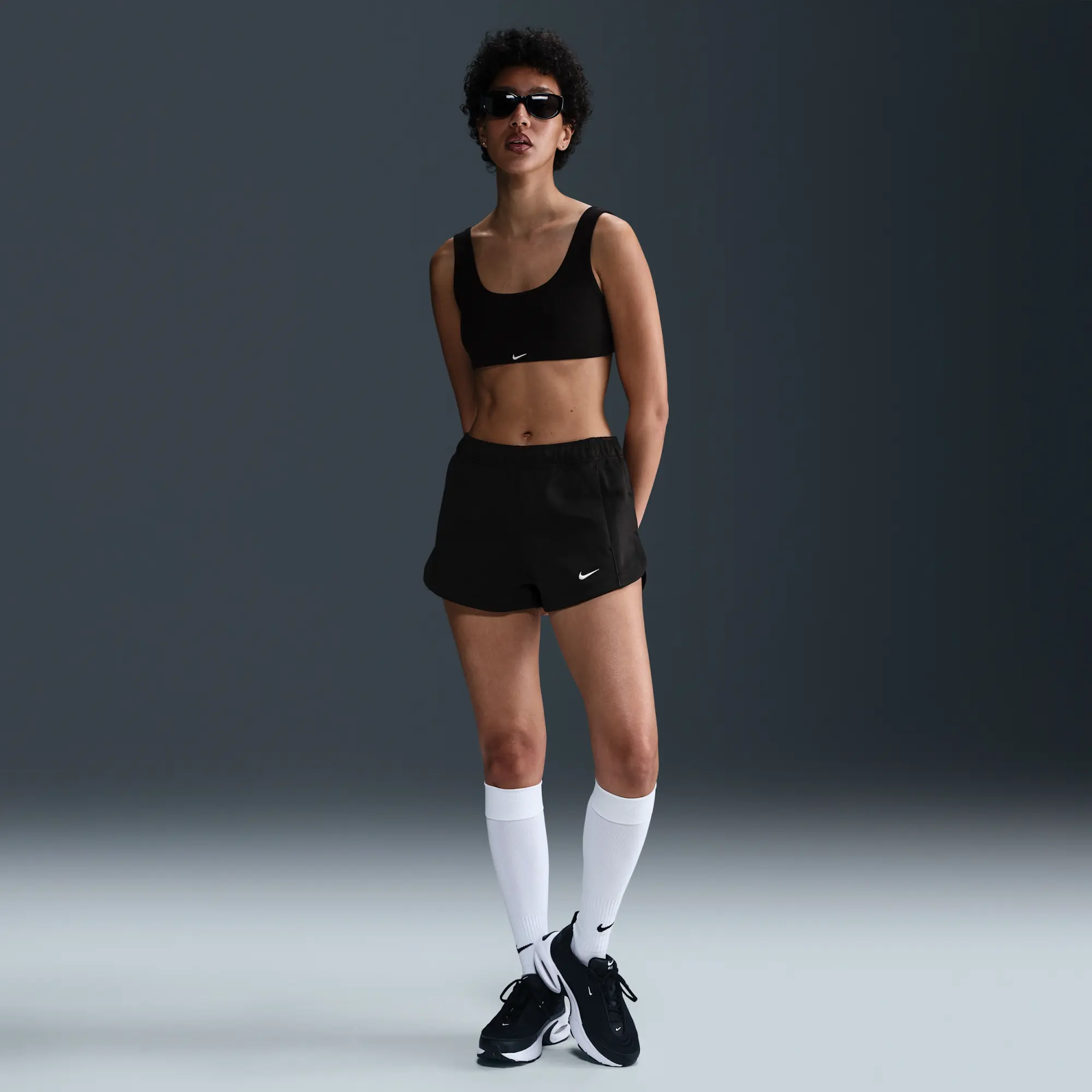 Nike Sportswear Windrunner Women's Mid-Rise 5cm (approx.) Shorts - Black - Polyester/Elastane