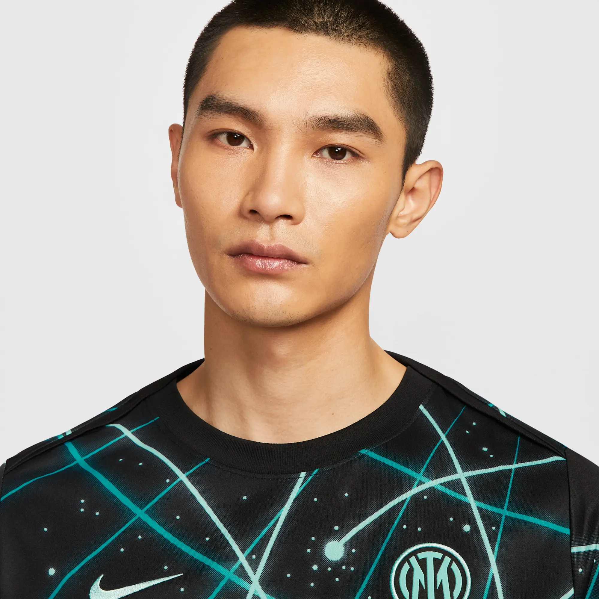 Inter Milan Academy Pro Men's Nike Dri-FIT Football Pre-Match Short-Sleeve Top - Black - Sustainable Materials