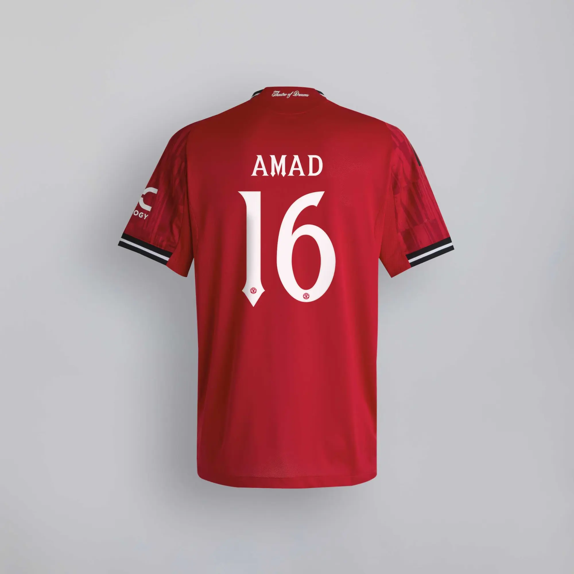 Manchester United 25/26 Home Jersey with Amad 16 Club Priniting