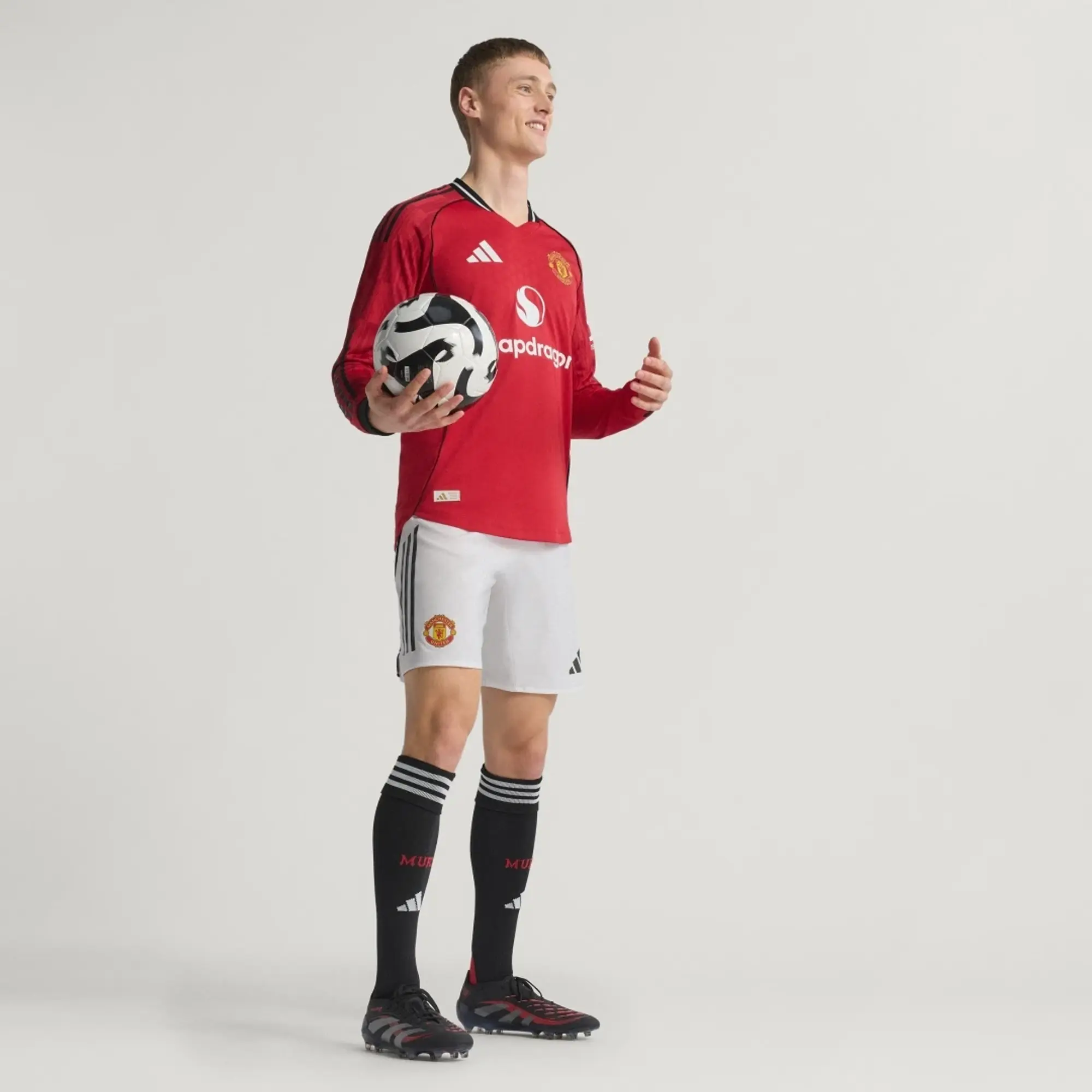 adidas Manchester United 25/26 Long Sleeve Home Authentic Jersey