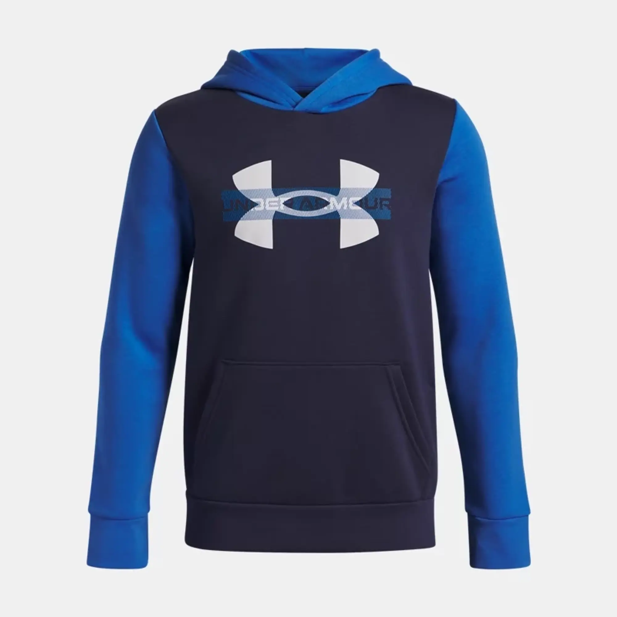 Under Armour  Rival Fleece Colorblock Graphic Boys' Hoodie Blue Atlantis / Washed Navy / White YLG (59 - 63 in)