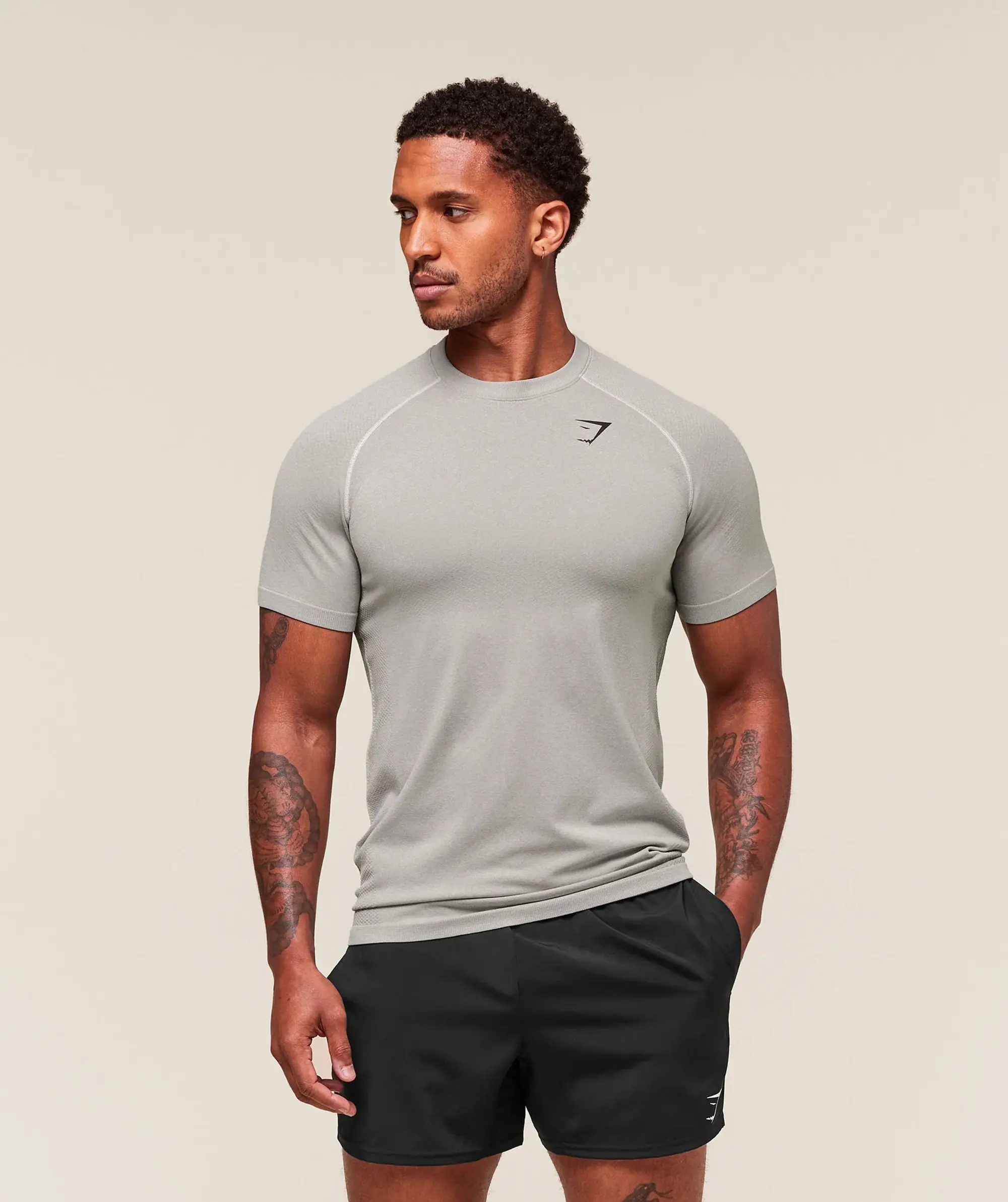  Vital Seamless T-Shirt - Light Grey/Smokey Grey