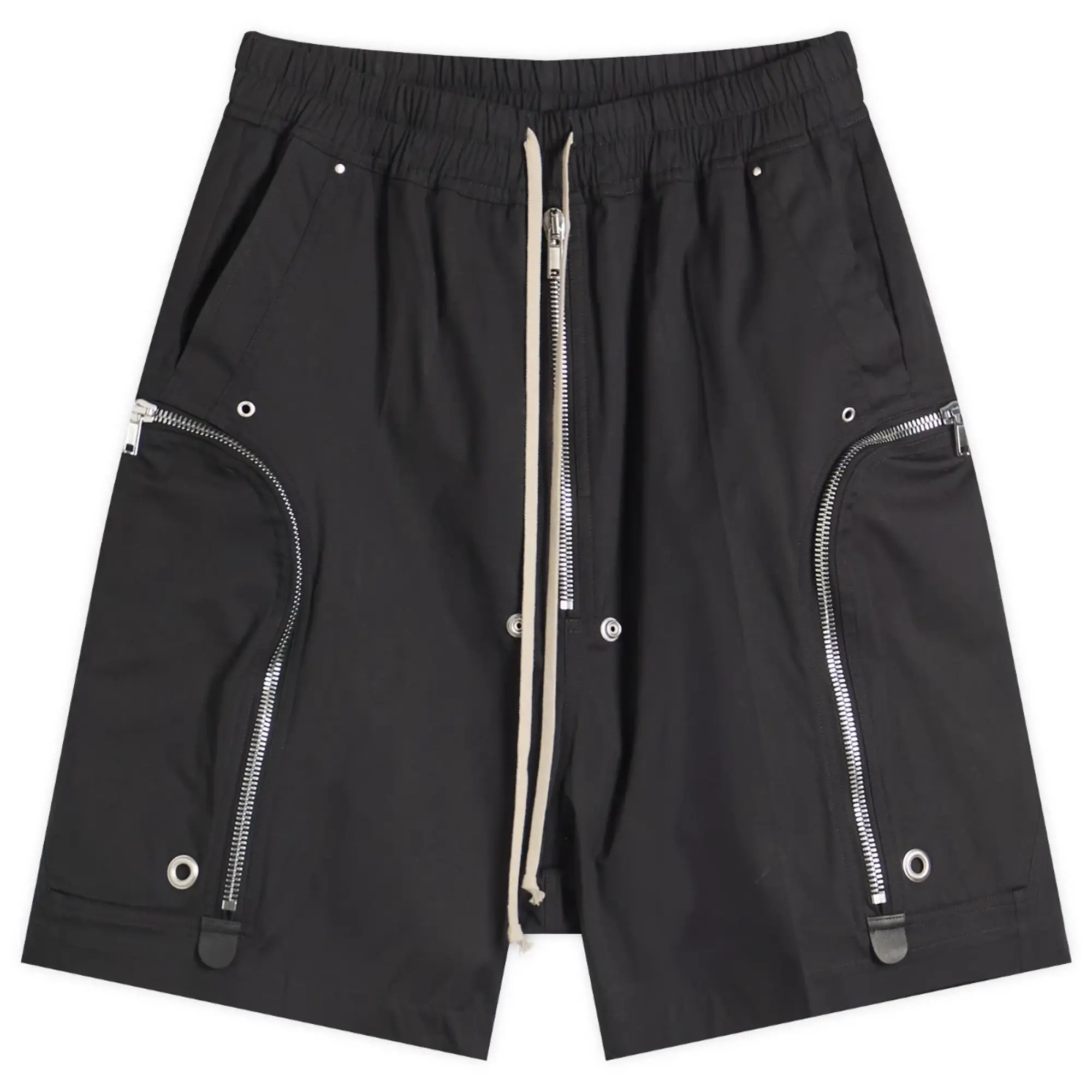 Rick Owens Men's Heavy Cotton Poplin Bauhaus Bela Shorts Black