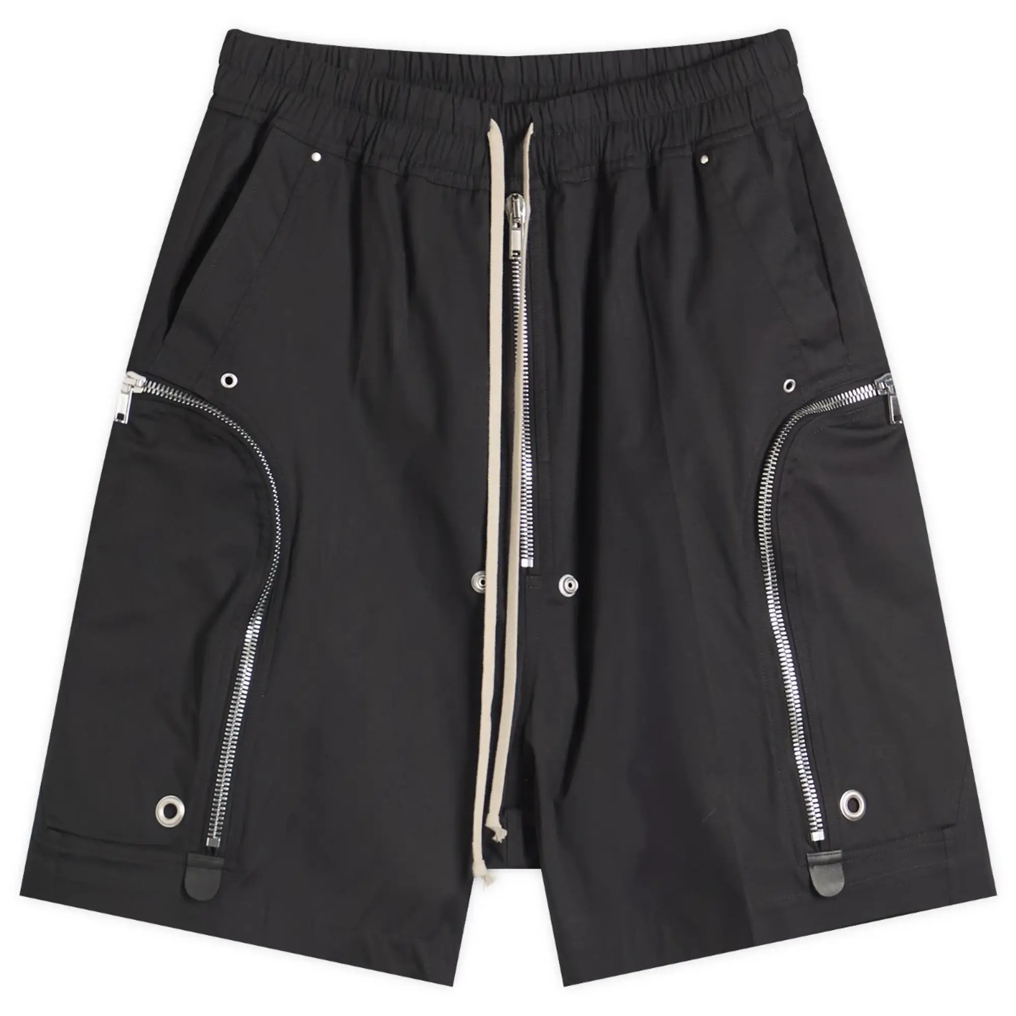 Rick Owens Men's Heavy Cotton Poplin Bauhaus Bela Shorts Black