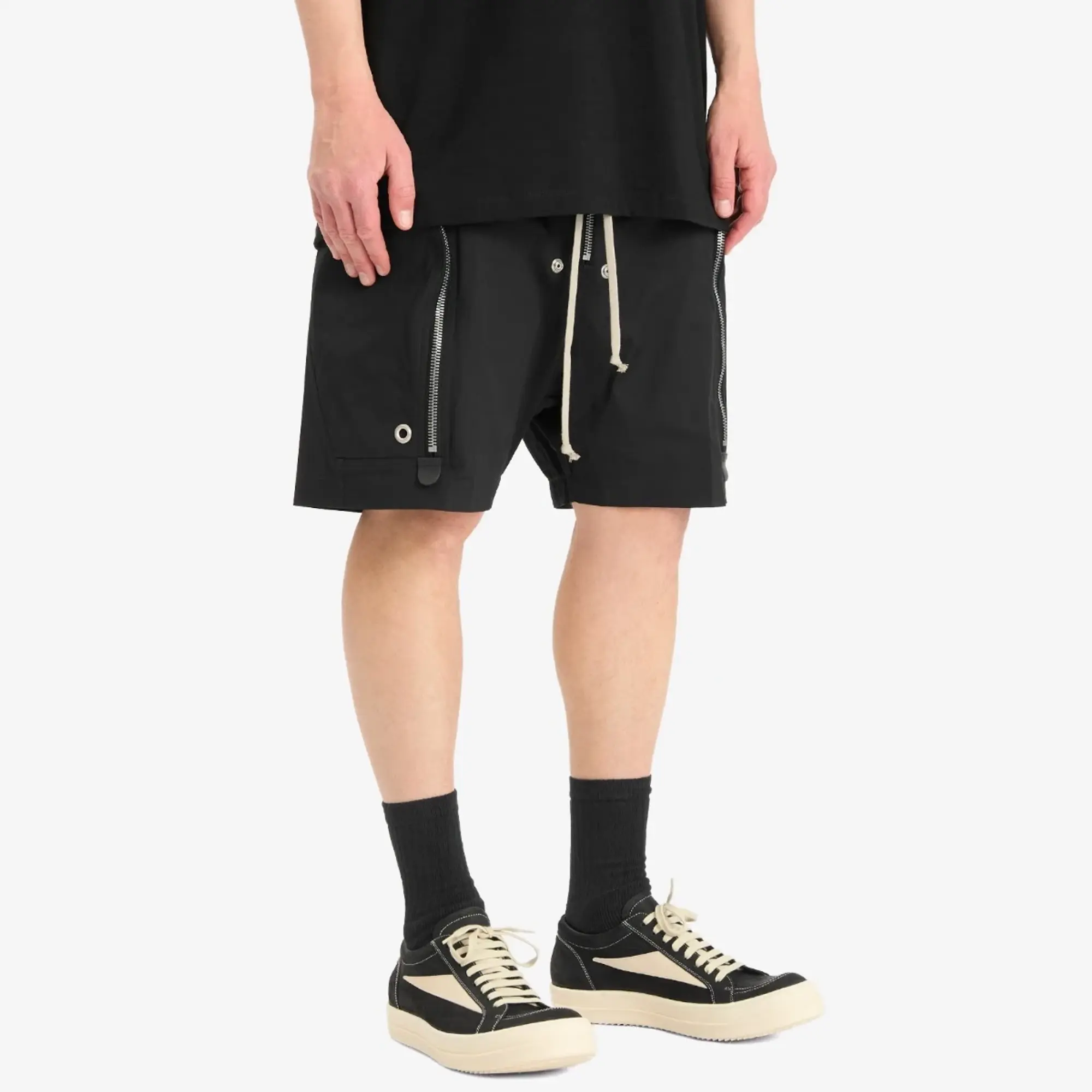 Rick Owens Men's Heavy Cotton Poplin Bauhaus Bela Shorts Black