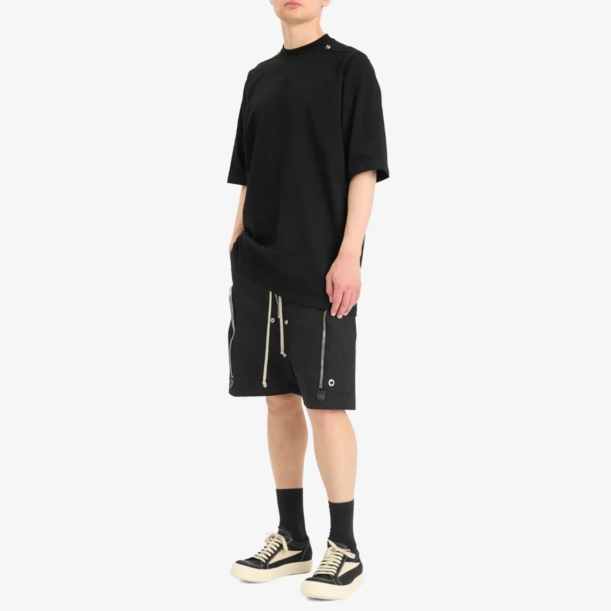 Rick Owens Men's Heavy Cotton Poplin Bauhaus Bela Shorts Black