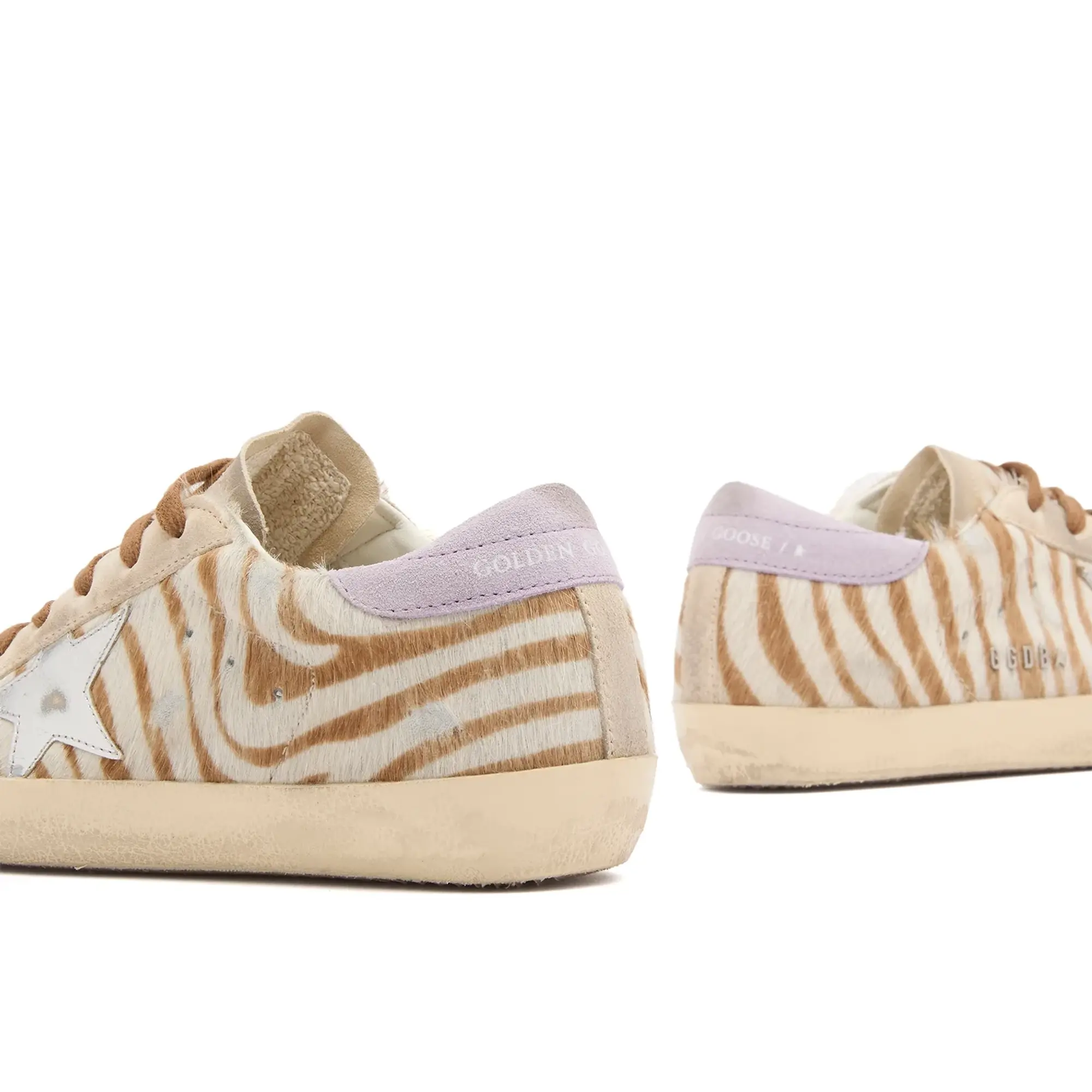Golden Goose Women's Super Star Sneaker Zebra White Brown