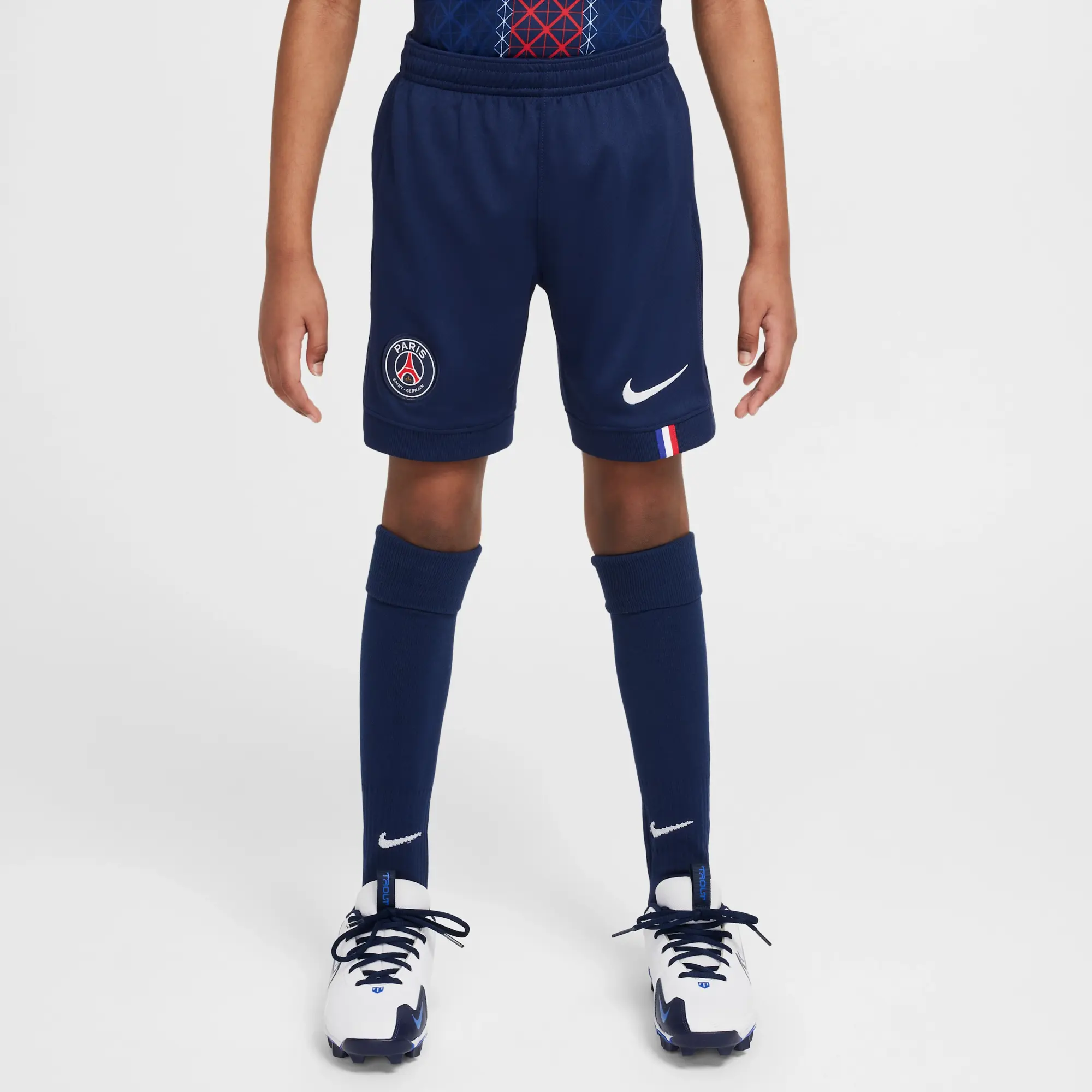 Paris Saint-Germain 2025/26 Stadium Home Older Kids' Nike Dri-FIT Football Replica Shorts - Blue - Recycled Polyester