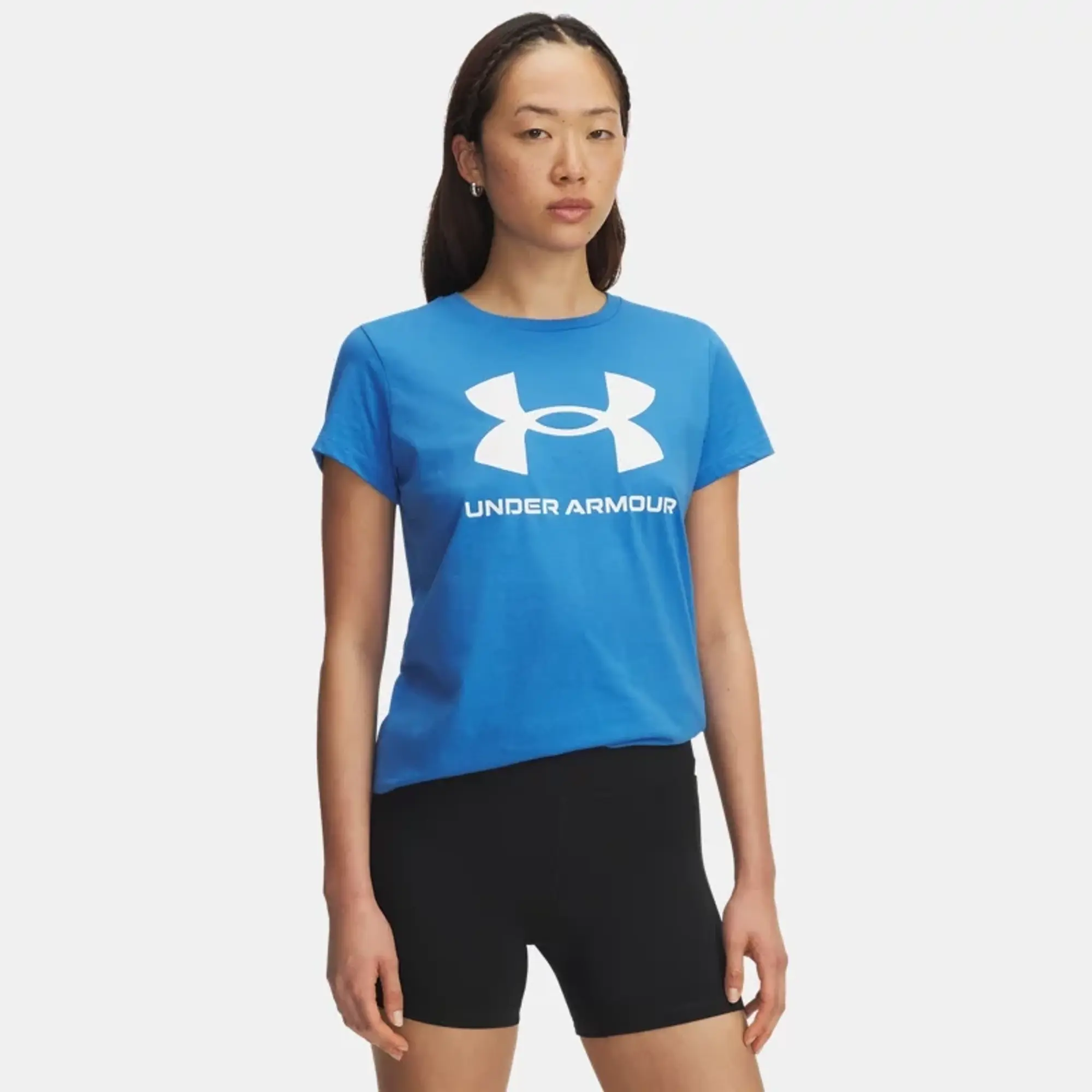 Under Armour  Rival Logo Women's Short Sleeve Blue Atlantis / White L