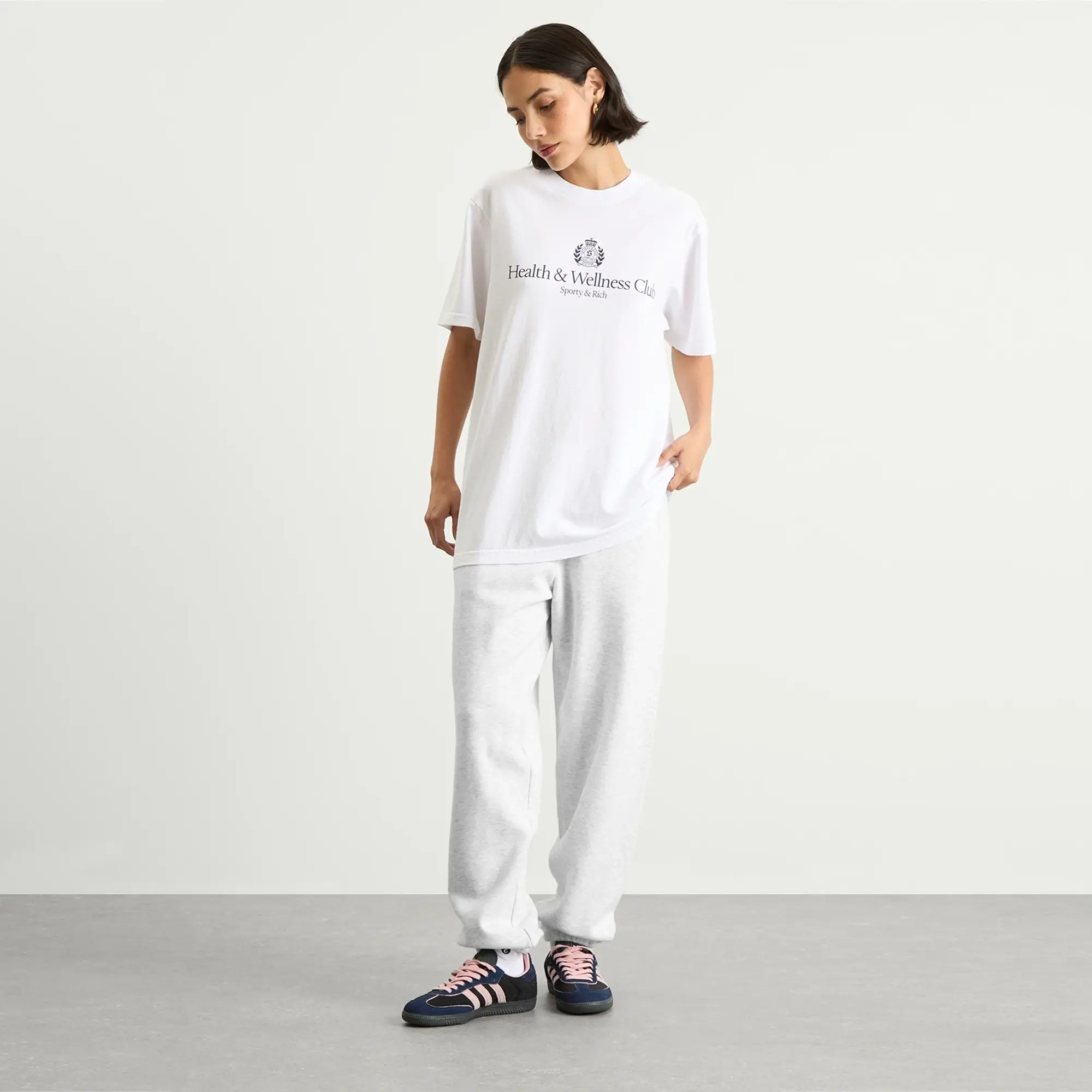 Sporty & Rich Women's H&W Crest T-Shirt White