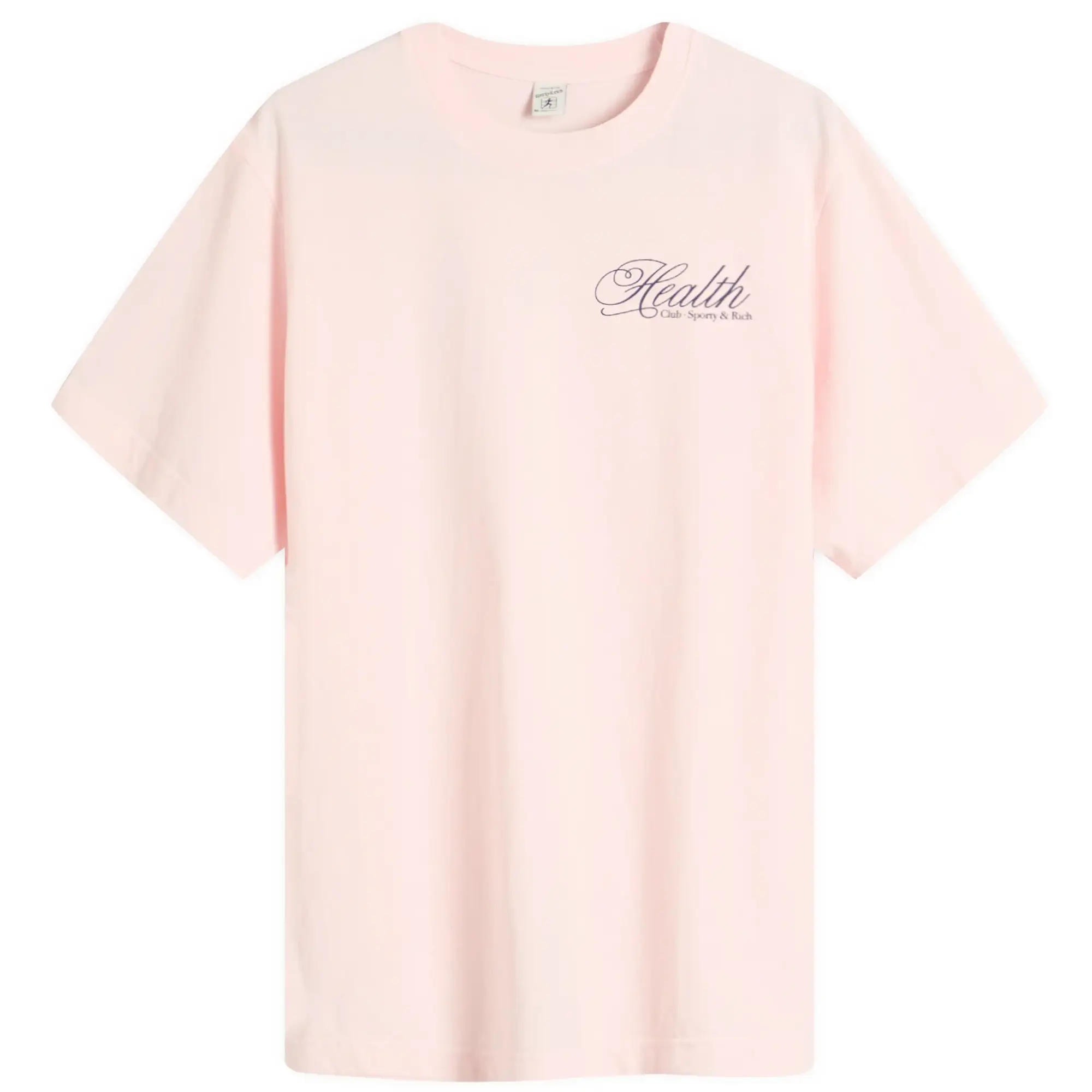 Sporty & Rich Women's Health Script T-Shirt Pink Dolphin