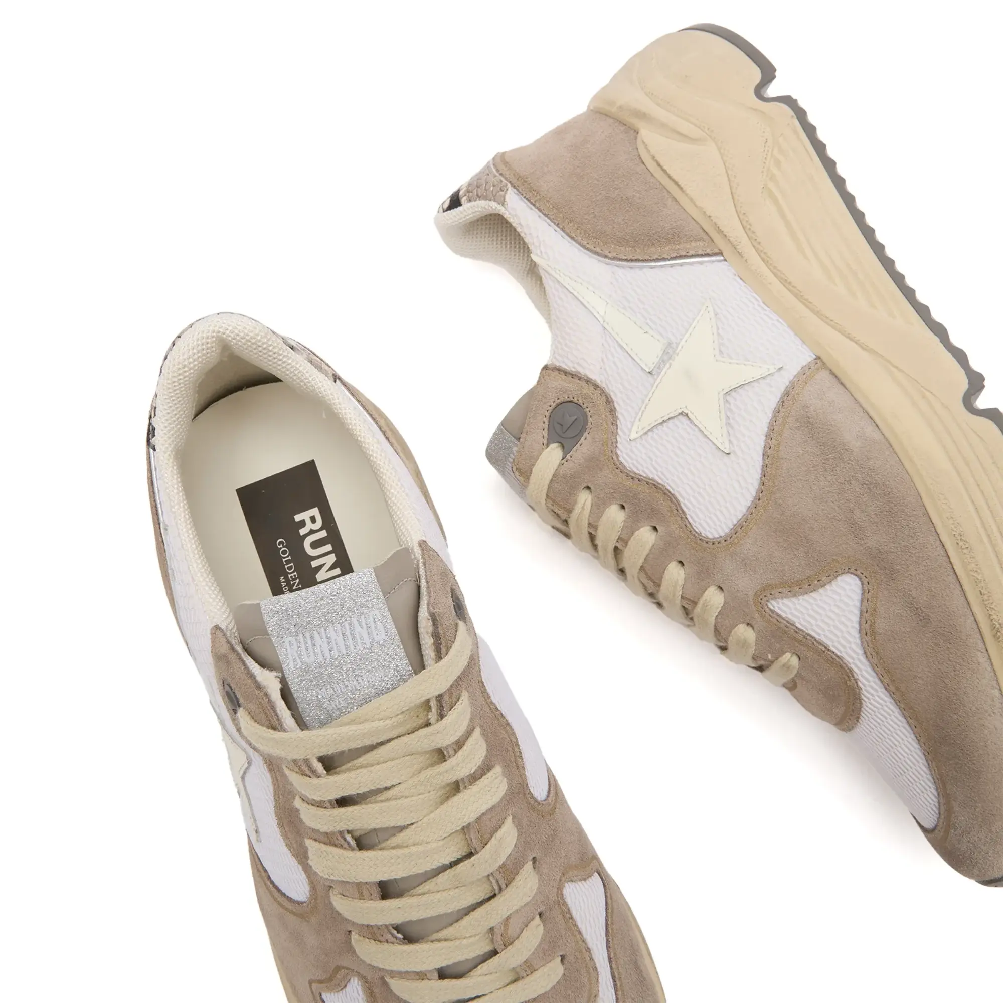 Golden Goose Women's Running Sole Optic White/Grey/Rock Phyton