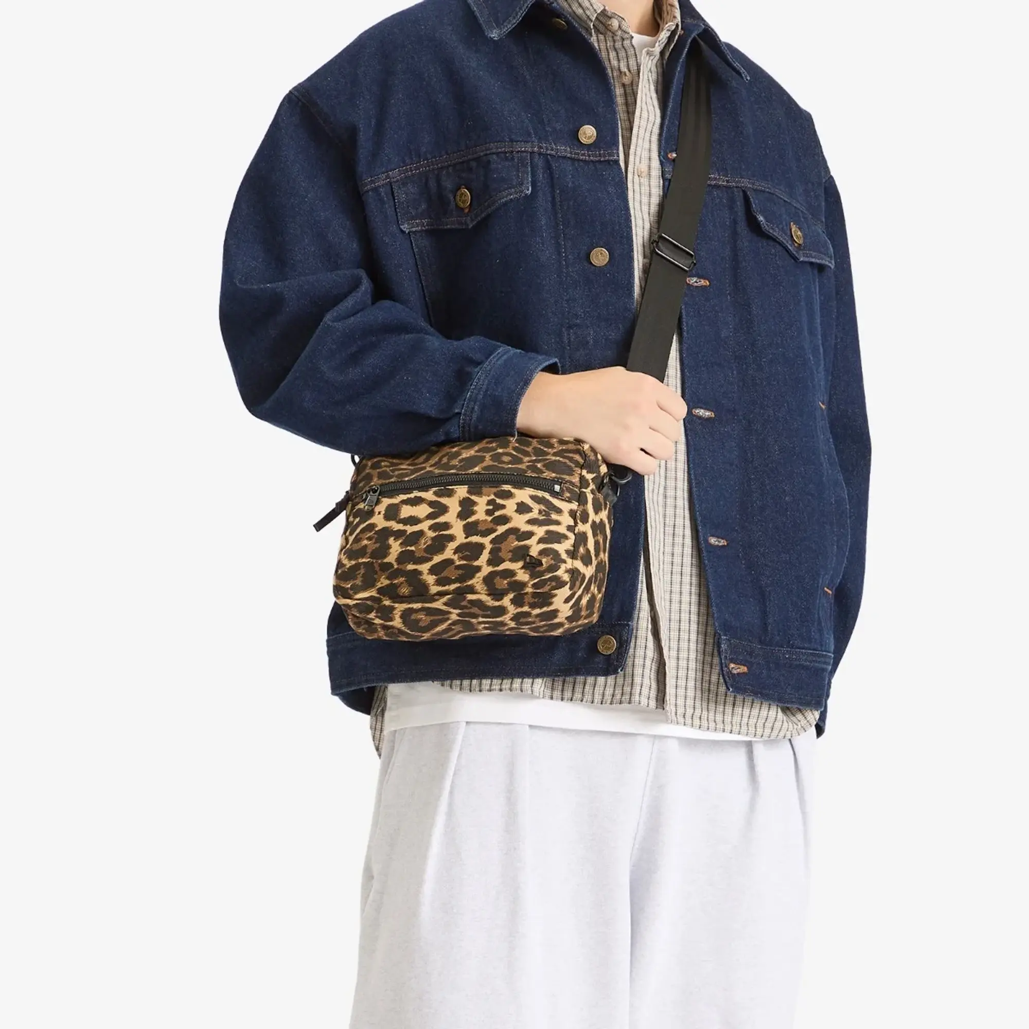 New Era Leopard Canvas Cross-Body Bag Brown