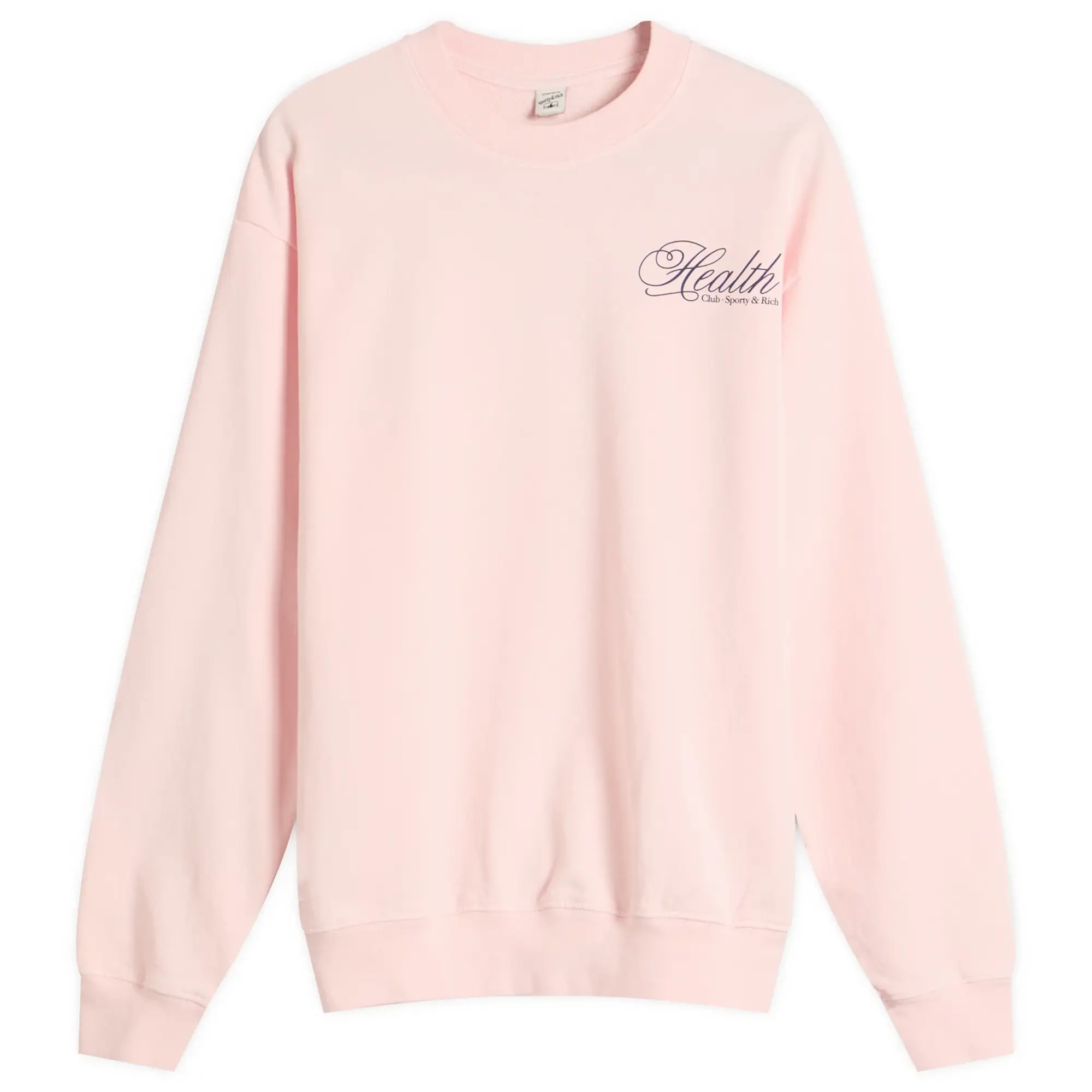 Sporty & Rich Women's Health Script Crew Sweatshirt Pink Dolphin