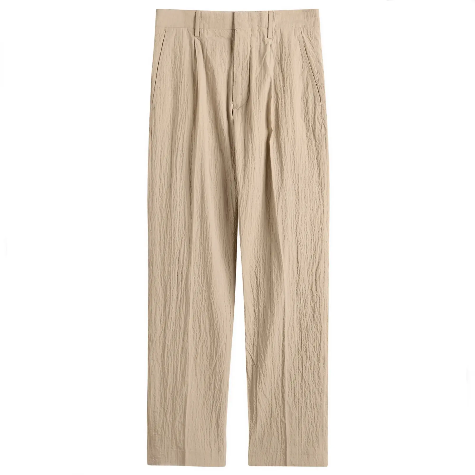 NN07 Men's Bill Pleated Seersucker Trousers Fog