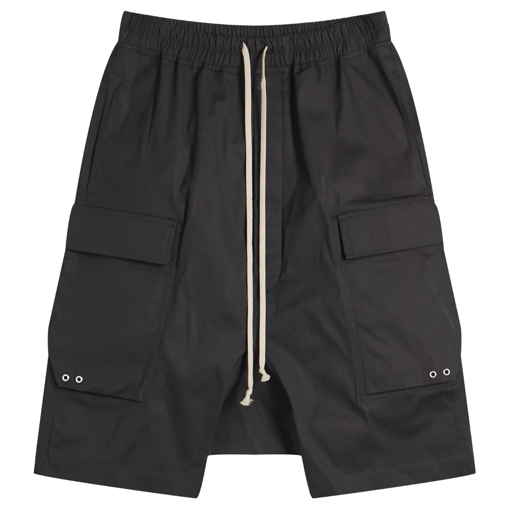 Rick Owens Men's Heavy Cotton Poplin Cargo Pods Black
