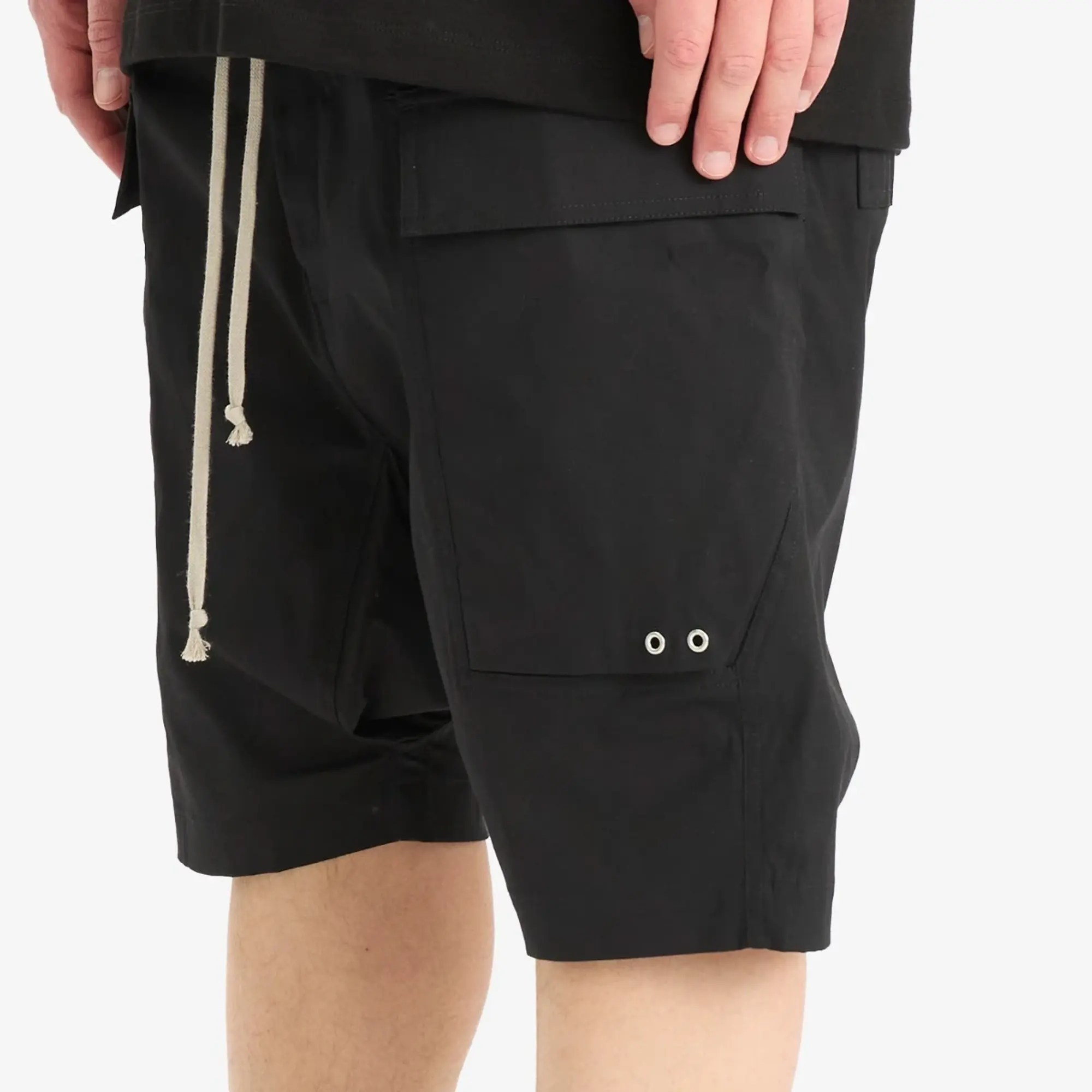 Rick Owens Men's Heavy Cotton Poplin Cargo Pods Black