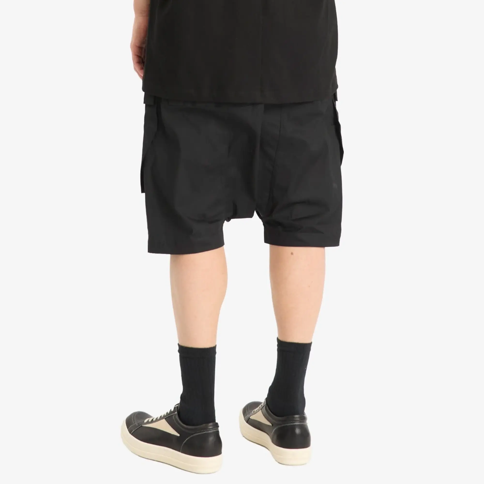 Rick Owens Men's Heavy Cotton Poplin Cargo Pods Black