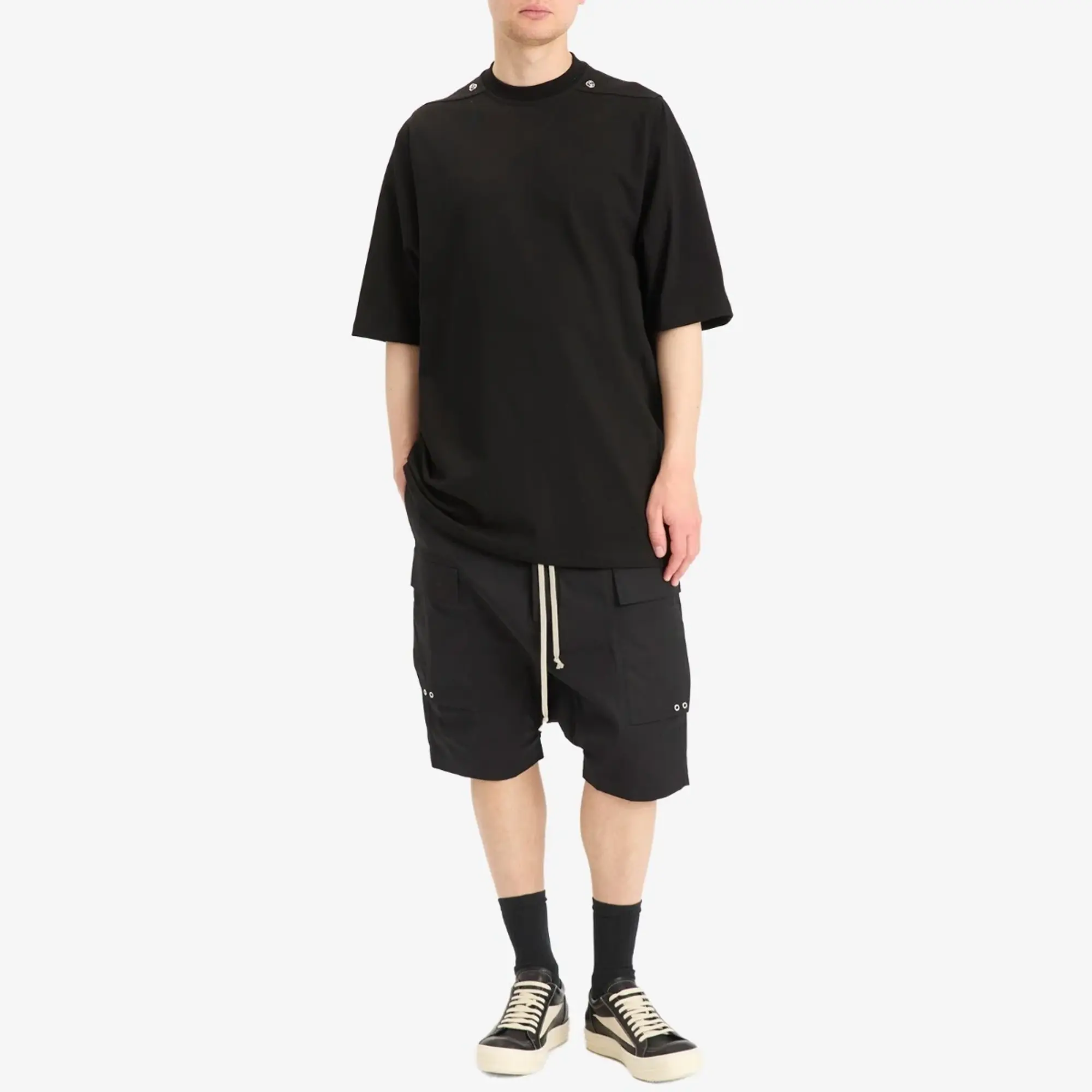 Rick Owens Men's Heavy Cotton Poplin Cargo Pods Black