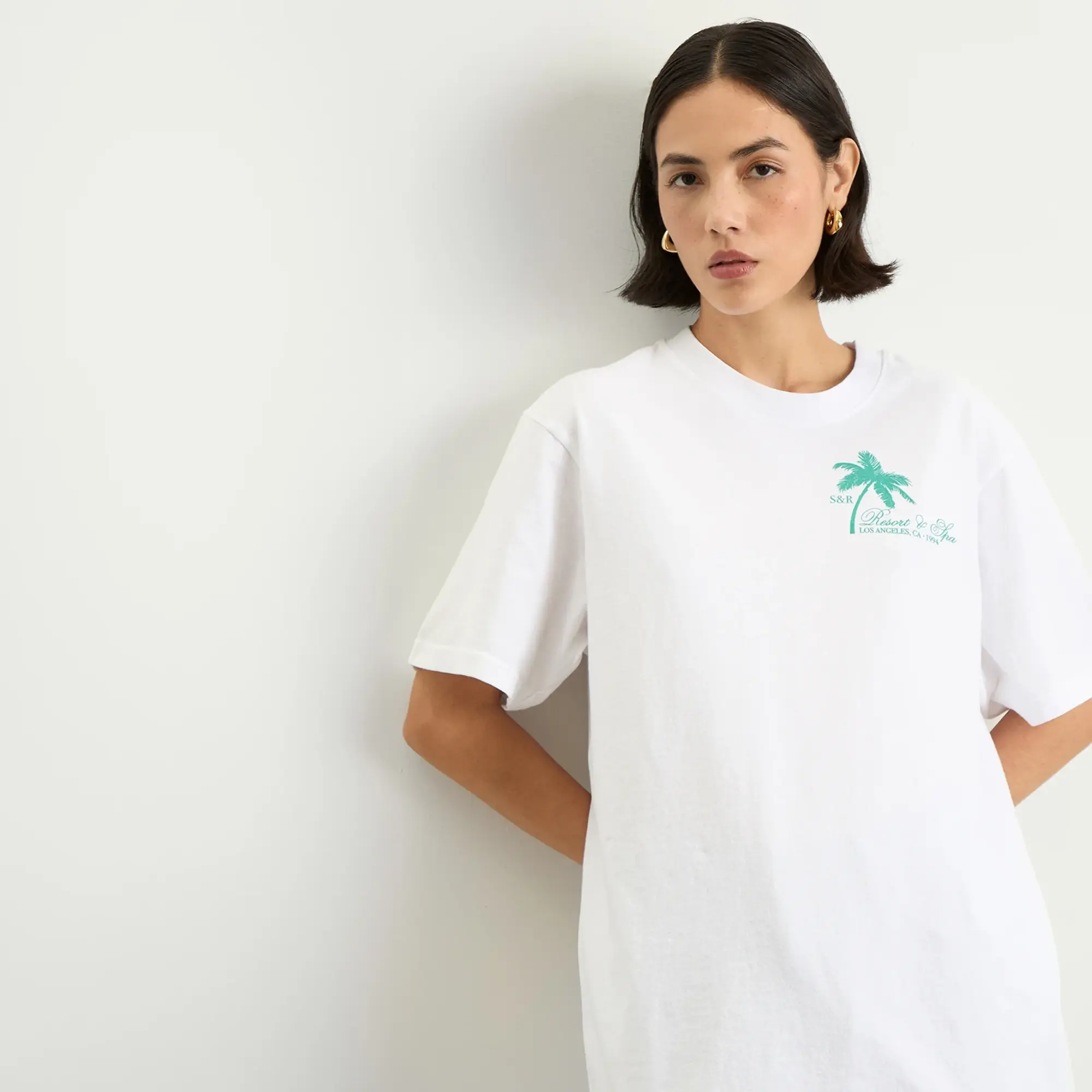 Sporty & Rich Women's Palms T-Shirt White