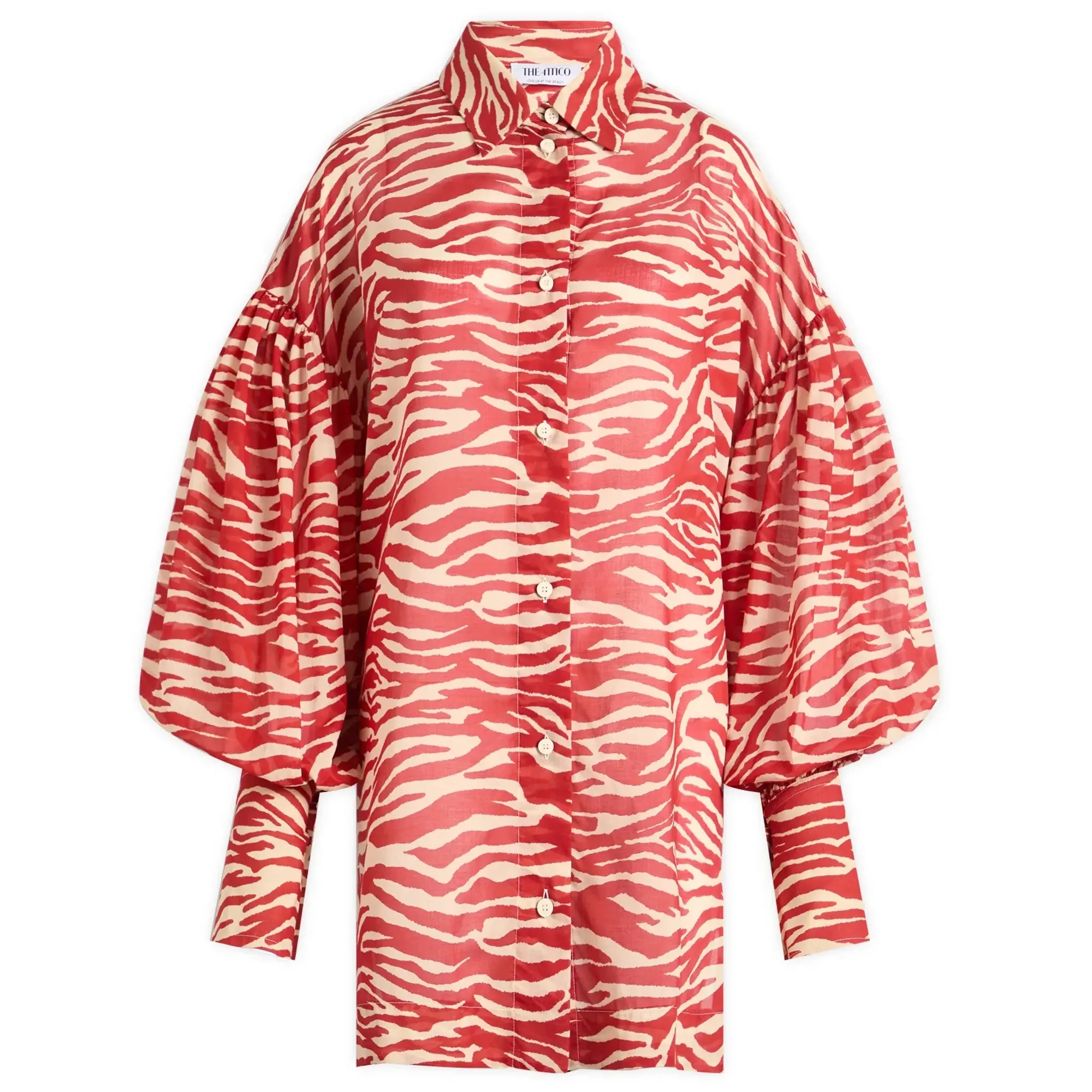 The Attico Women's Zebra Print Shirt Red/Milk