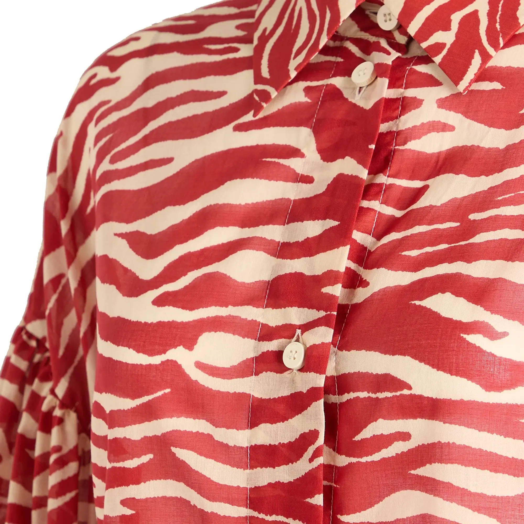 The Attico Women's Zebra Print Shirt Red/Milk