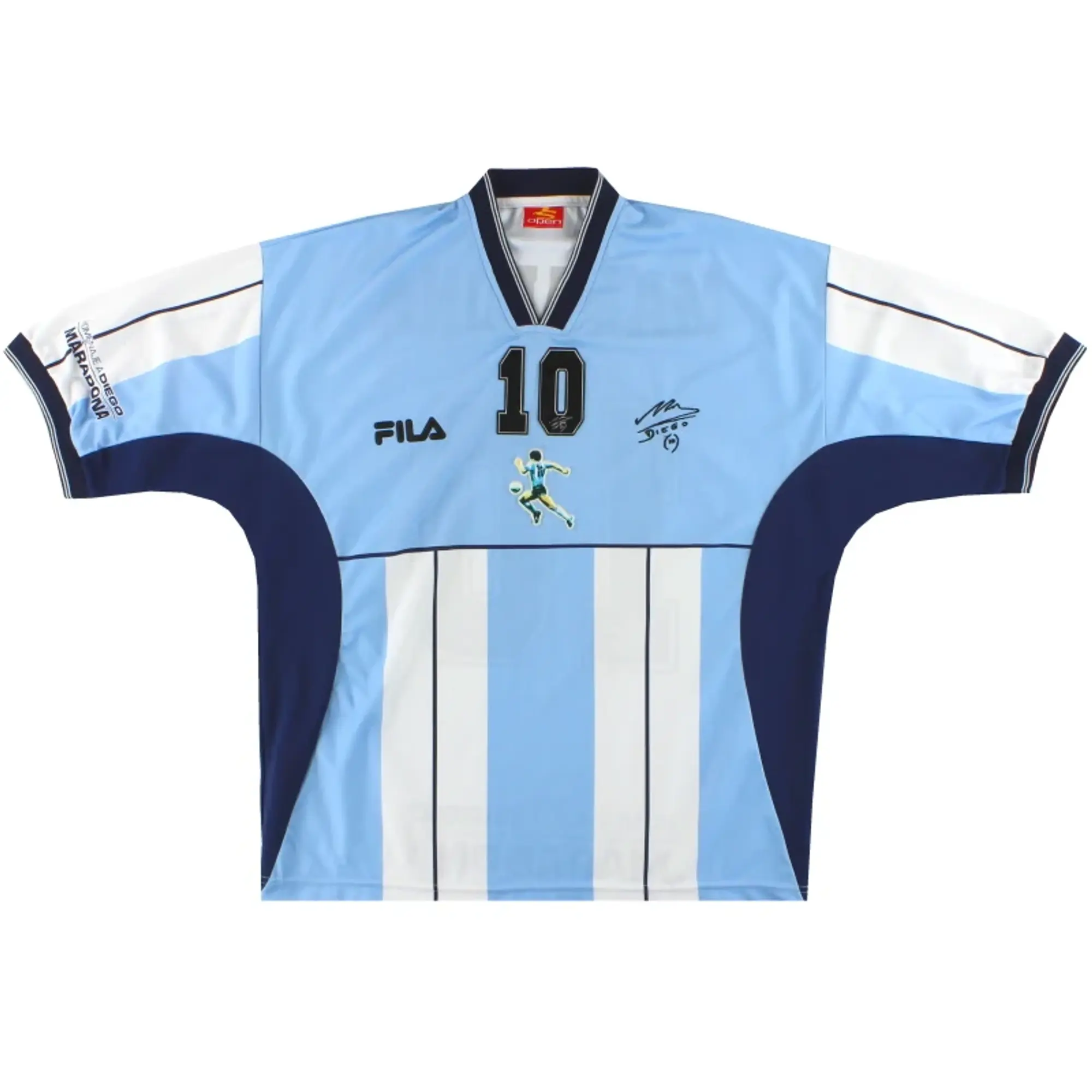 2001 Argentina Fila Diego Maradona Testimonial Shirt Maradona #10 M - Argentina / Excellent / Medium