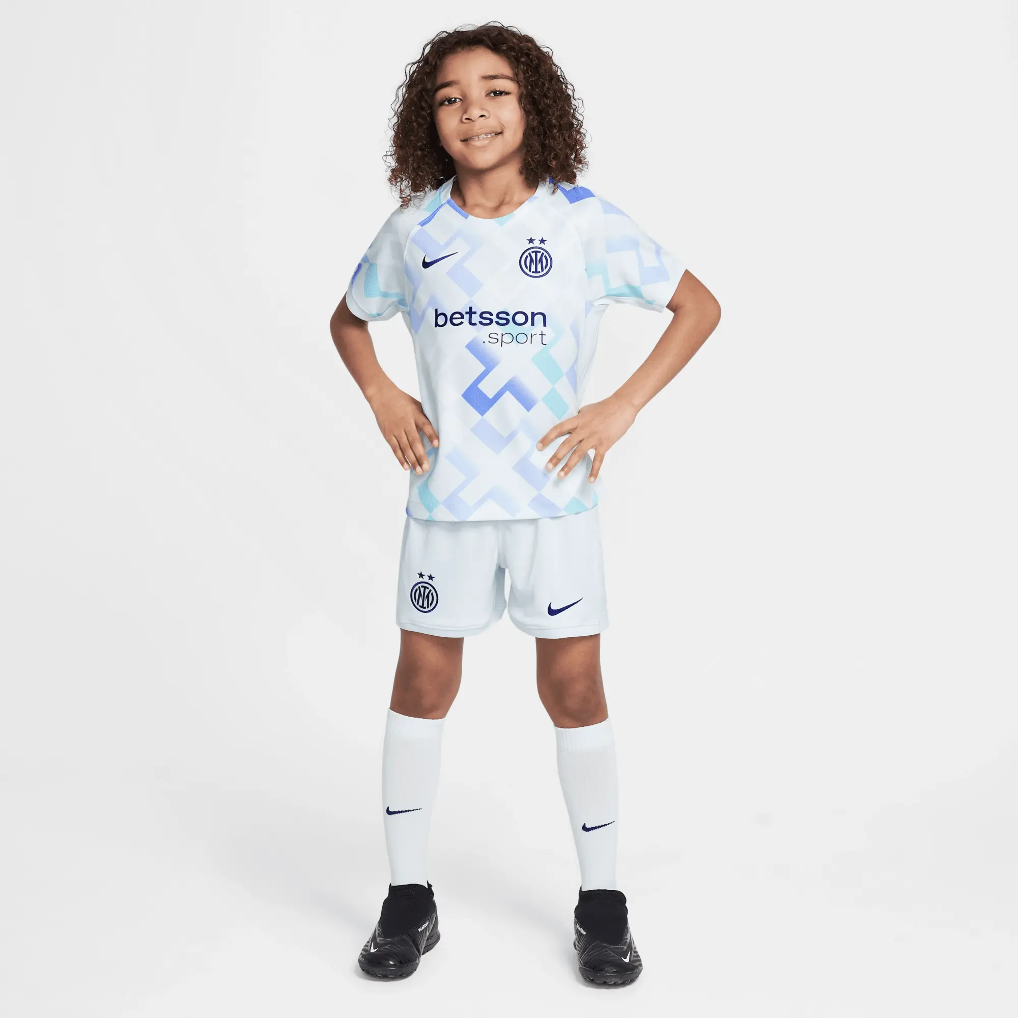 Inter Milan 2025/26 Stadium Away Little Kids' Nike Soccer Replica 3-Piece Kit - Blue - Polyester