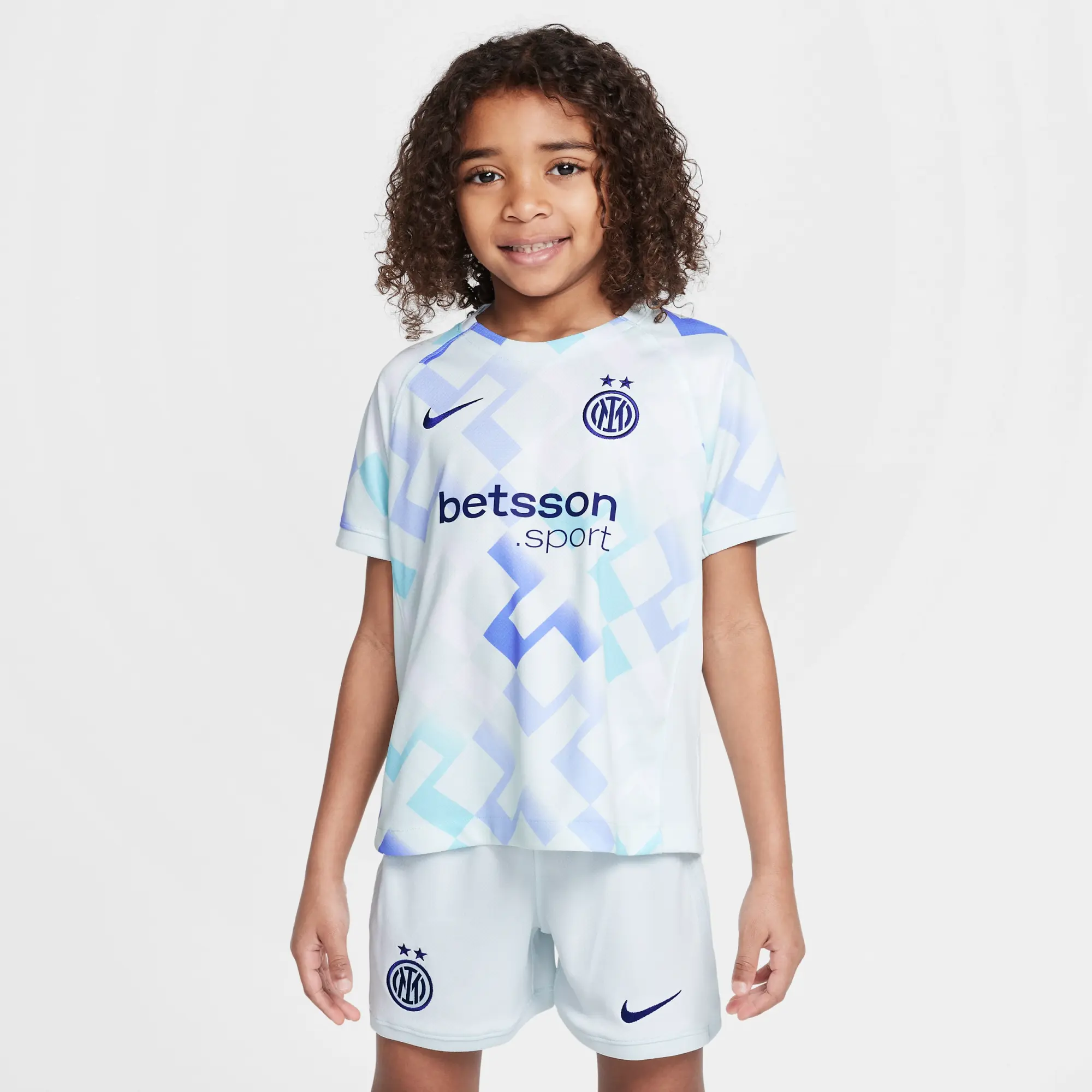 Inter Milan 2025/26 Stadium Away Little Kids' Nike Soccer Replica 3-Piece Kit - Blue - Polyester