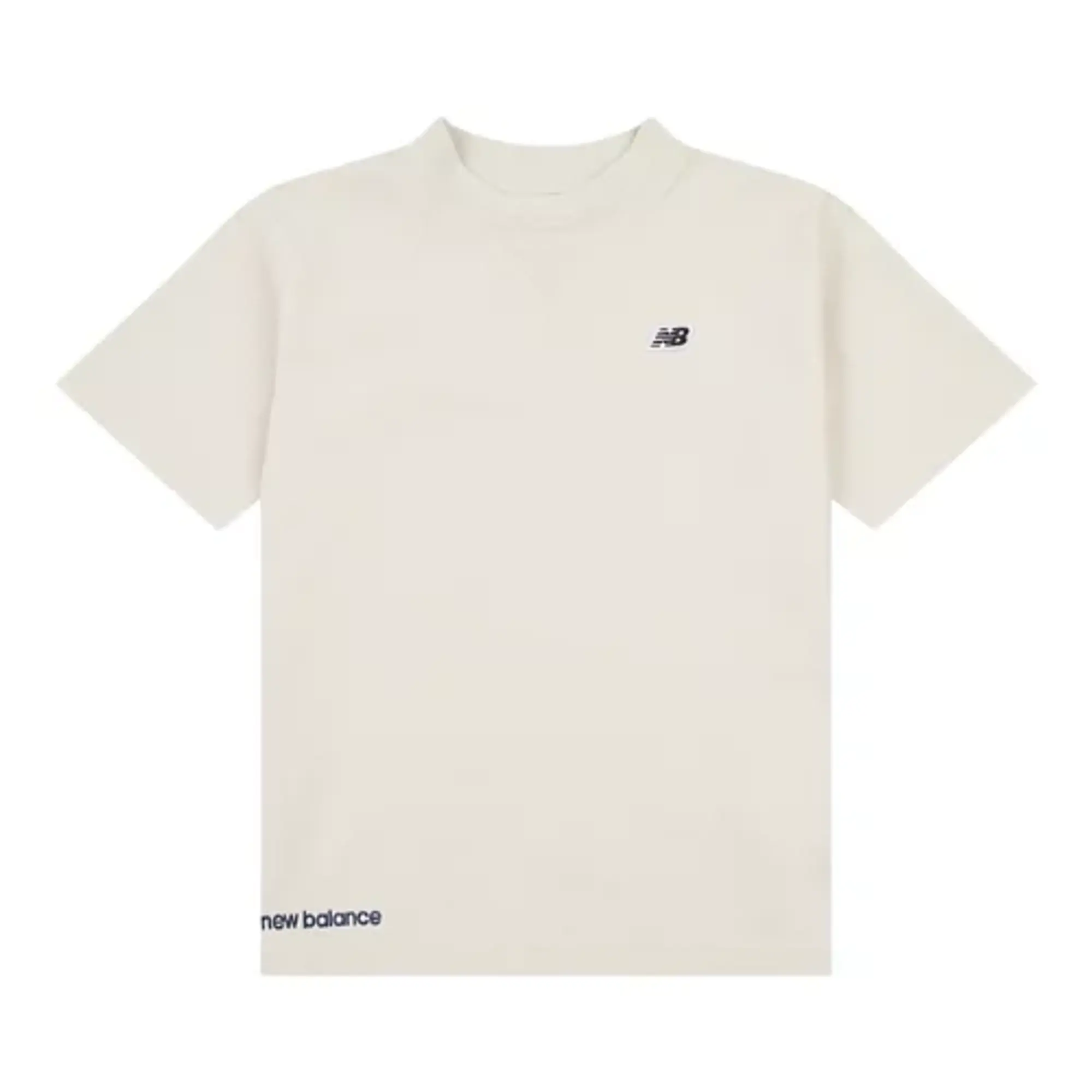 New Balance Boys Premium Racking Rib T-Shirt in Beige Cotton Jersey
