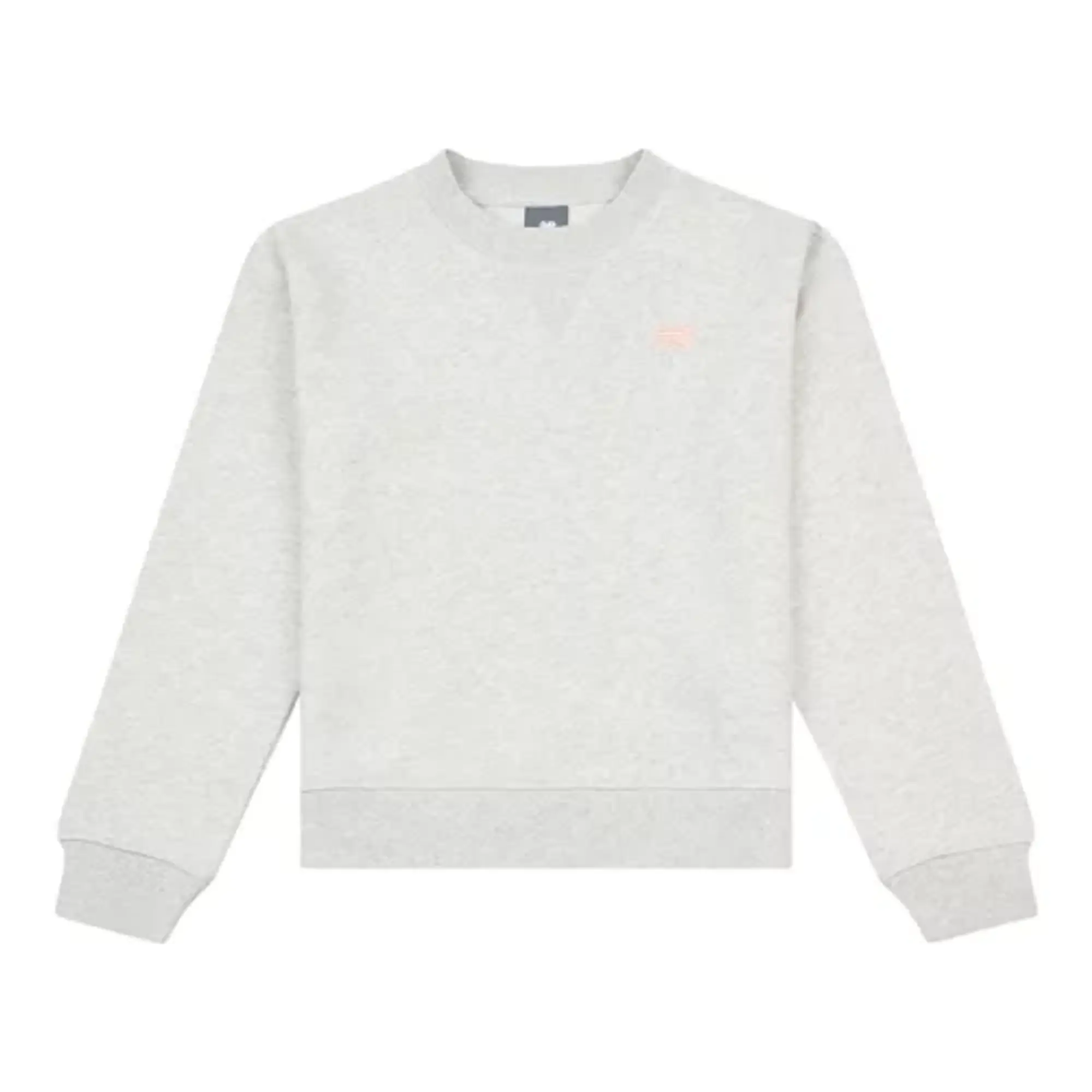 New Balance Girls FT Small Logo Crew in Grey Cotton Fleece