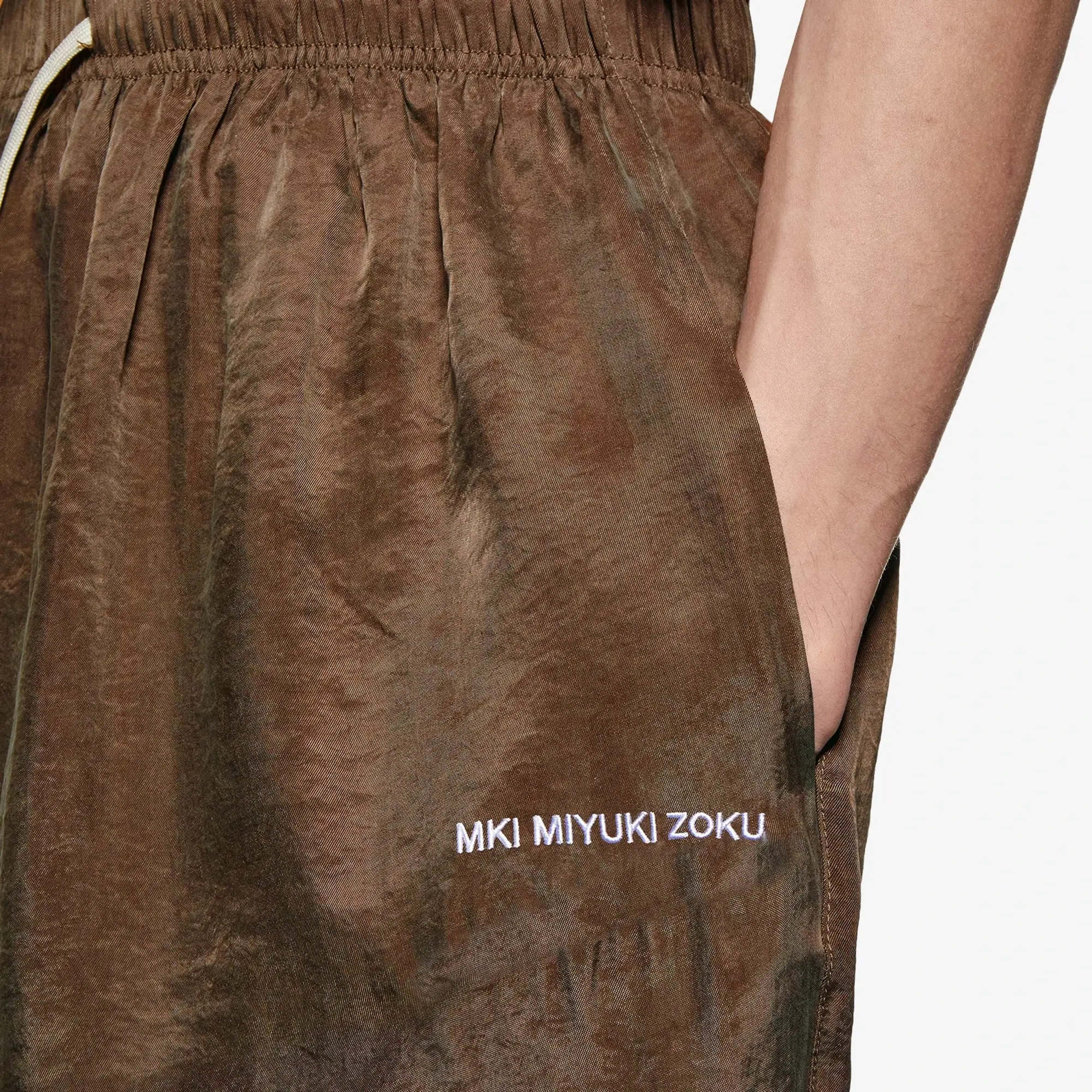 MKI Men's Sandwash Cupro Wide Leg Trousers Brown