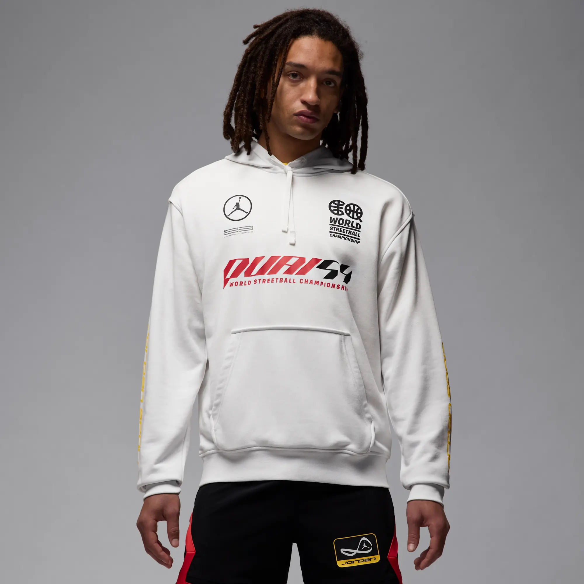 Nike Jordan Sport Crossover Quai 54 Men's Dri-FIT Pullover Hoodie - White - Cotton/Polyester