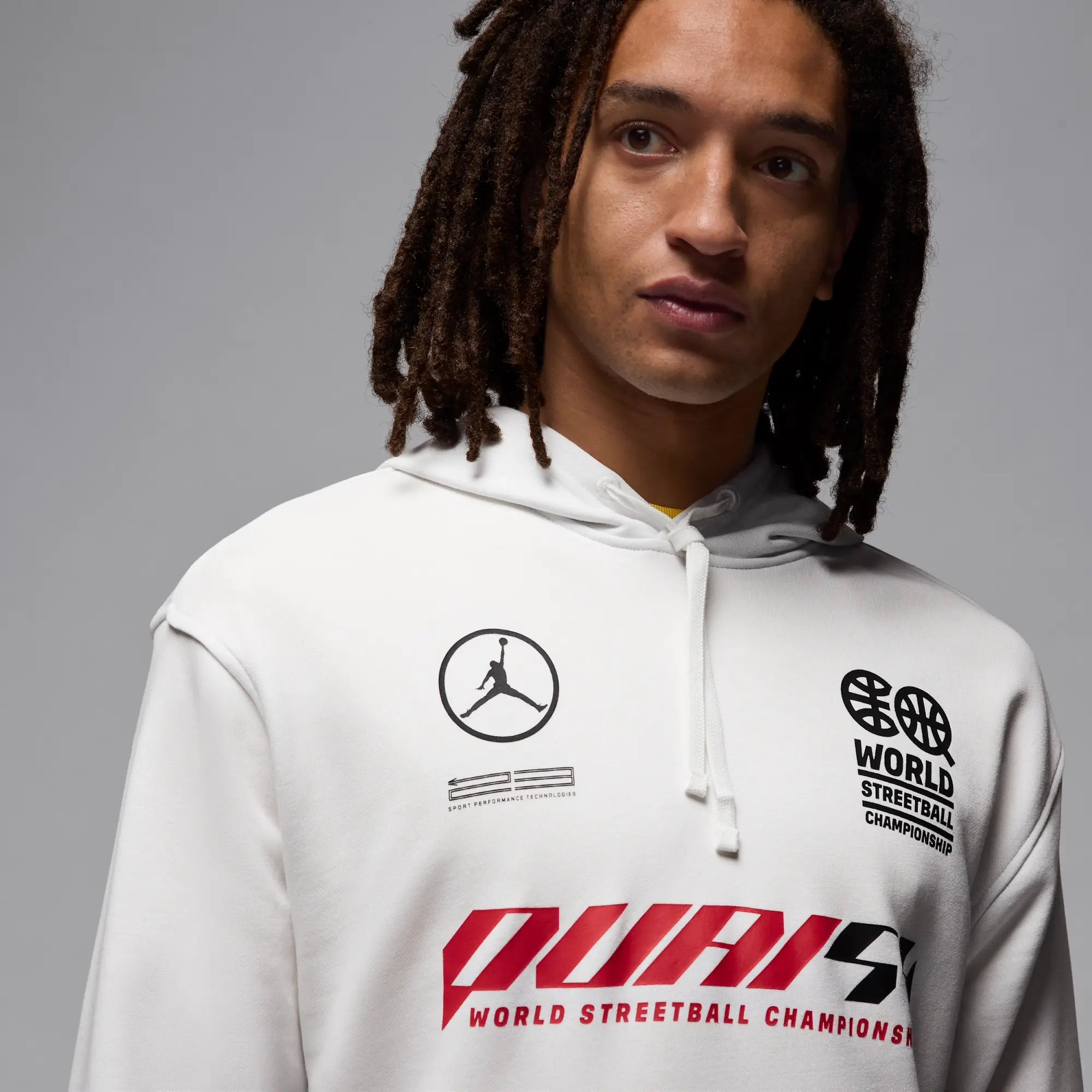 Nike Jordan Sport Crossover Quai 54 Men's Dri-FIT Pullover Hoodie - White - Cotton/Polyester