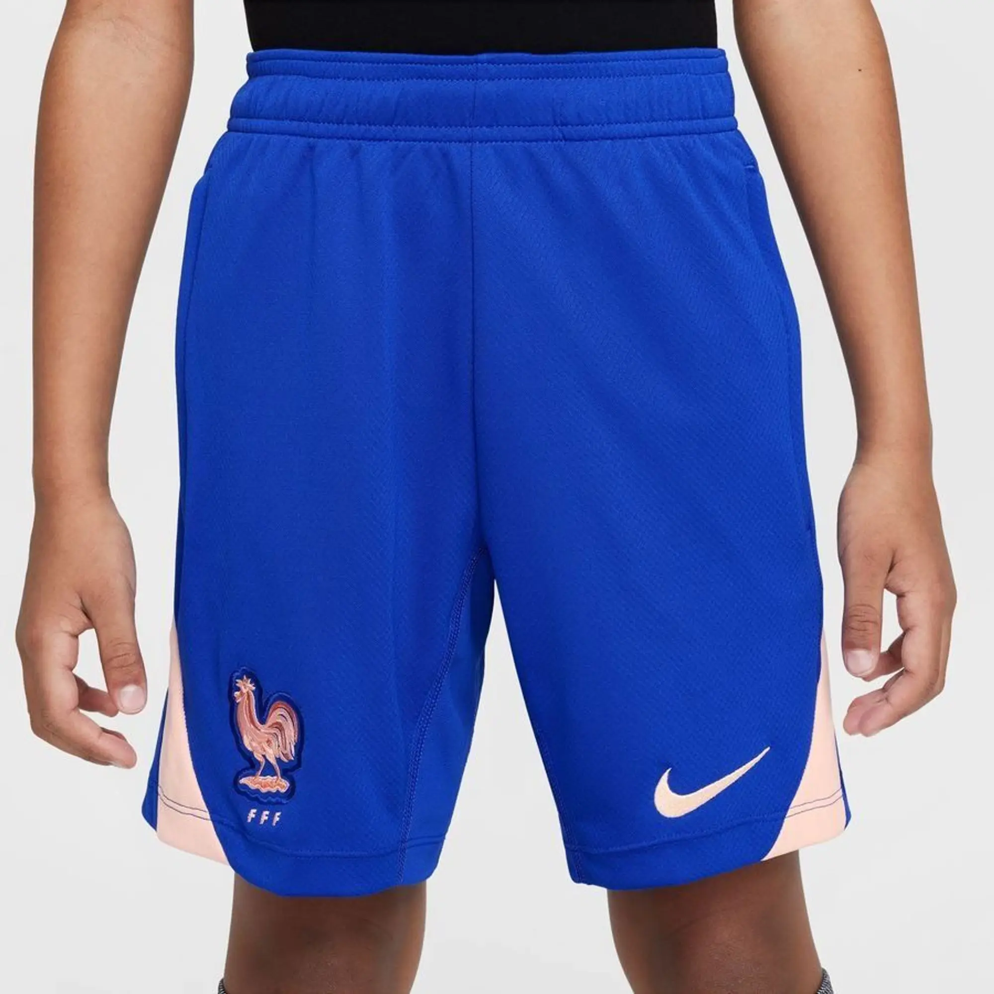 France Training Shorts Dri-Fit Strike Women's Euro 2025 - Bright Blue/Washed Coral Kids - ['Blue']