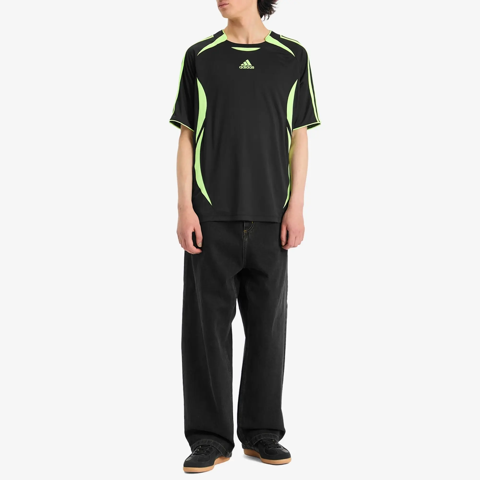 adidas Originals Adidas Men's Teamgeist T-Shirt Black/Signal Green