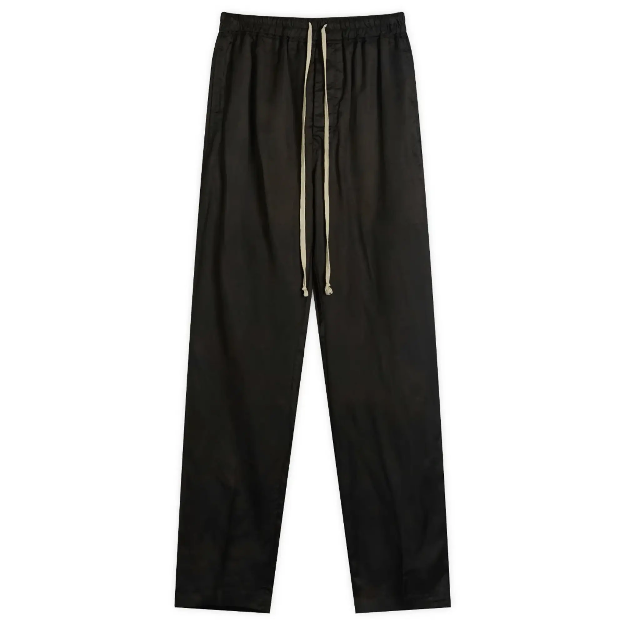 Rick Owens Men's Twill Drawstring Long Trousers Black