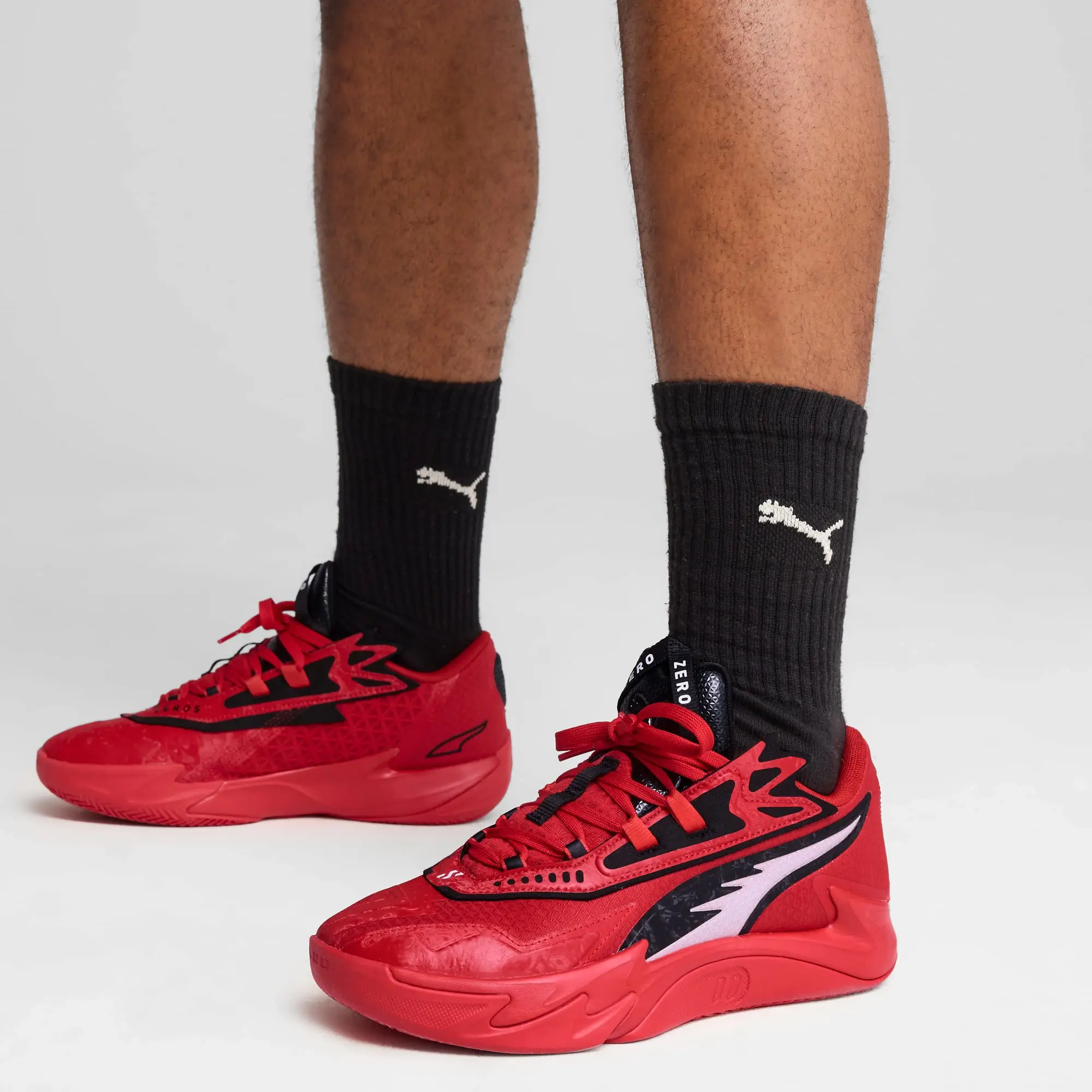PUMA Scoot Zeros II O.D.D. City Basketball Shoes Unisex, For All Time Red/Black, size 10