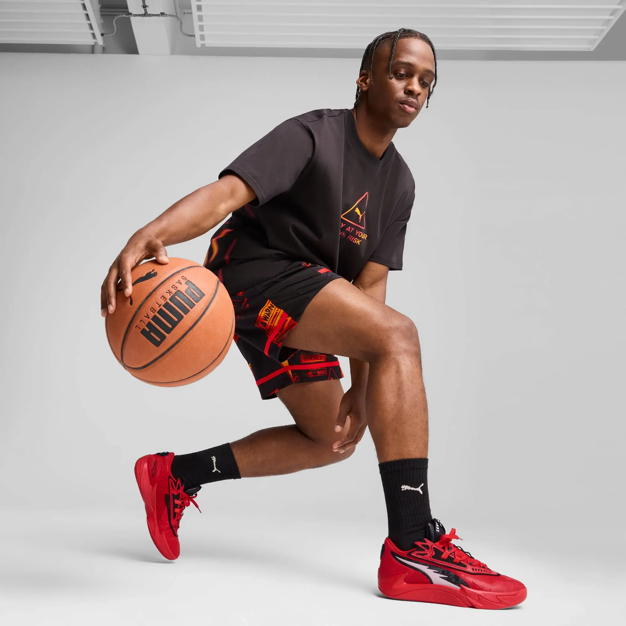PUMA Scoot Zeros II O.D.D. City Basketball Shoes Unisex, For All Time Red/Black, size 10