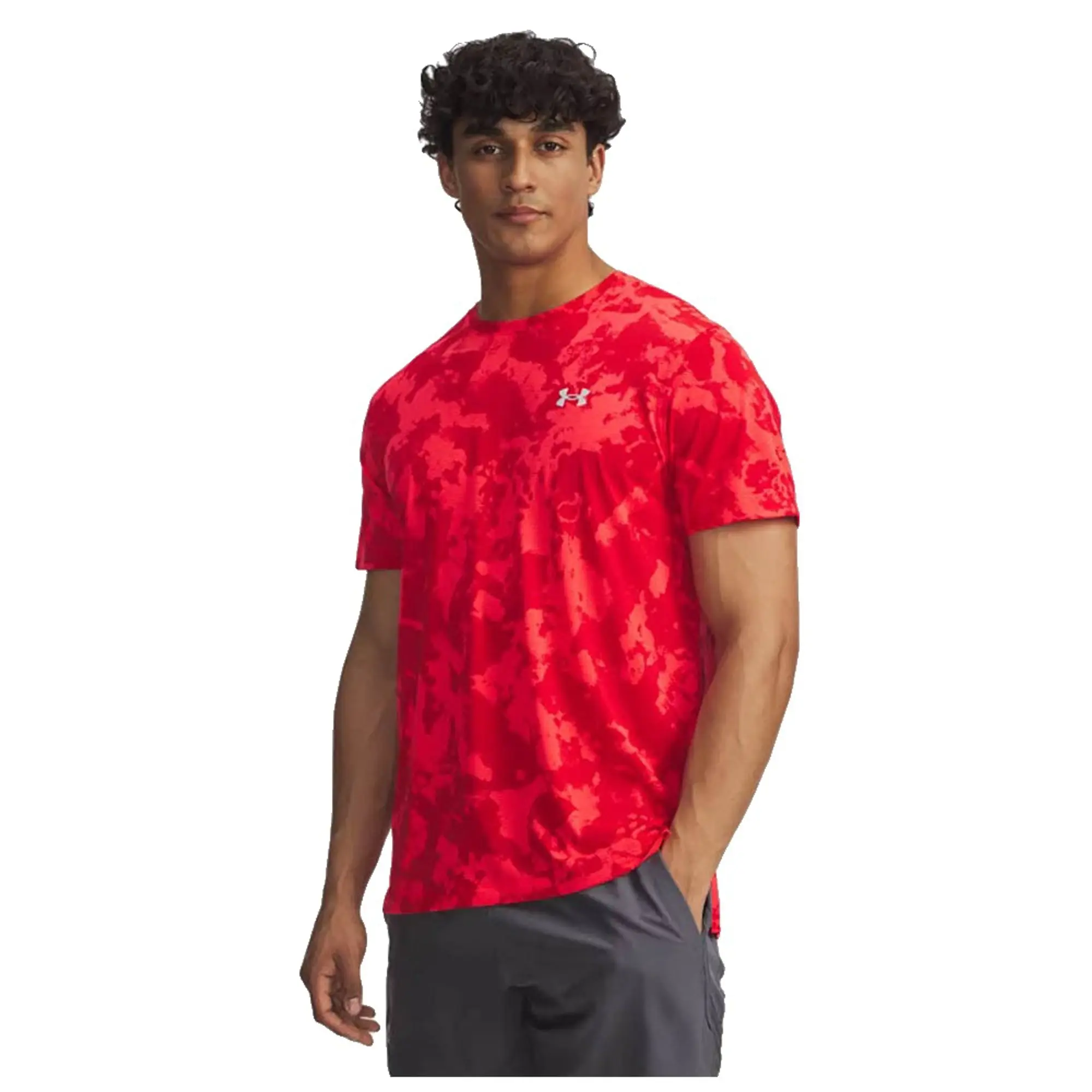 Under Armour  Launch Printed Men's Short Sleeve Racer Red / Red / Reflective L