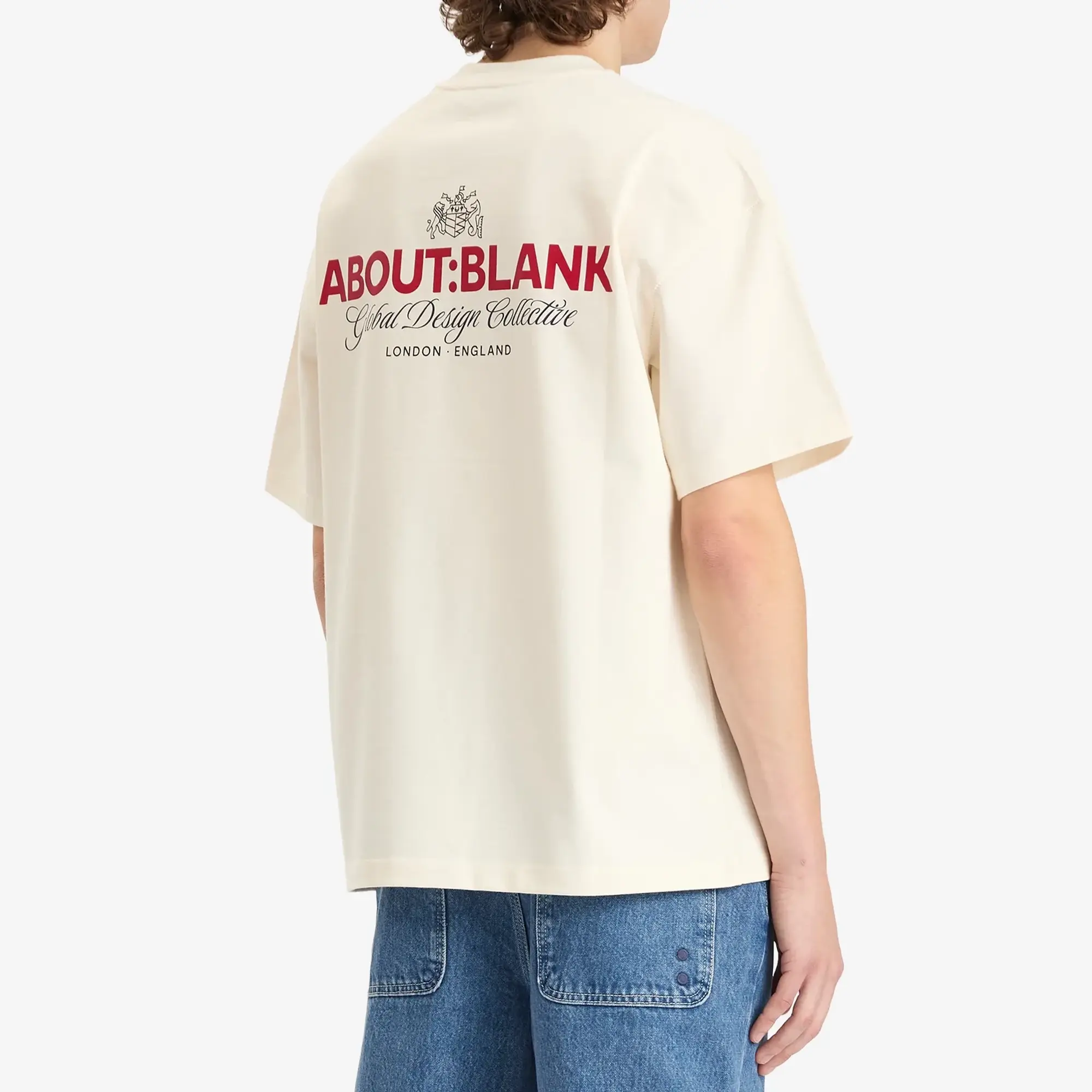 about:blank Men's Blazon T-Shirt Oat/Red/Black
