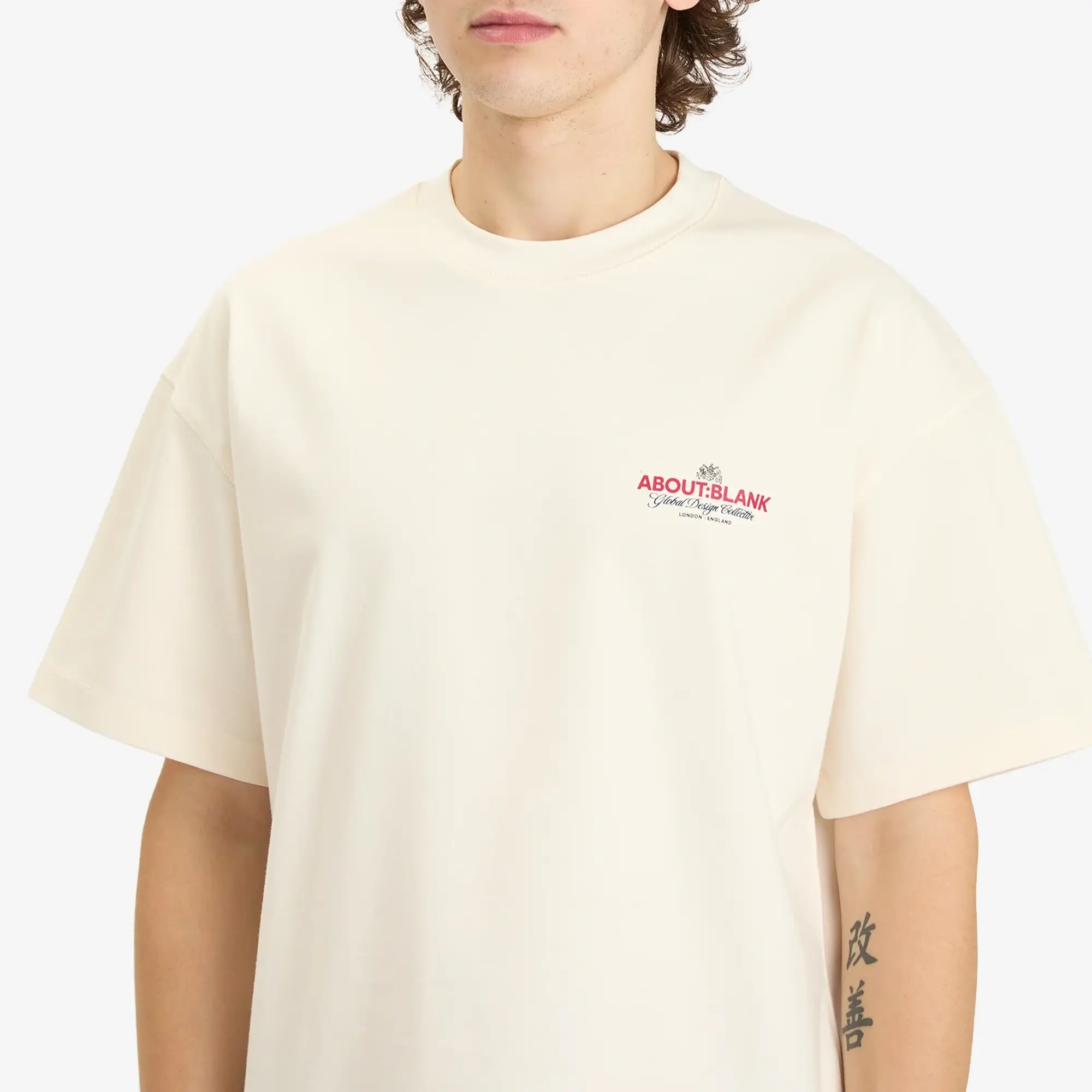 about:blank Men's Blazon T-Shirt Oat/Red/Black