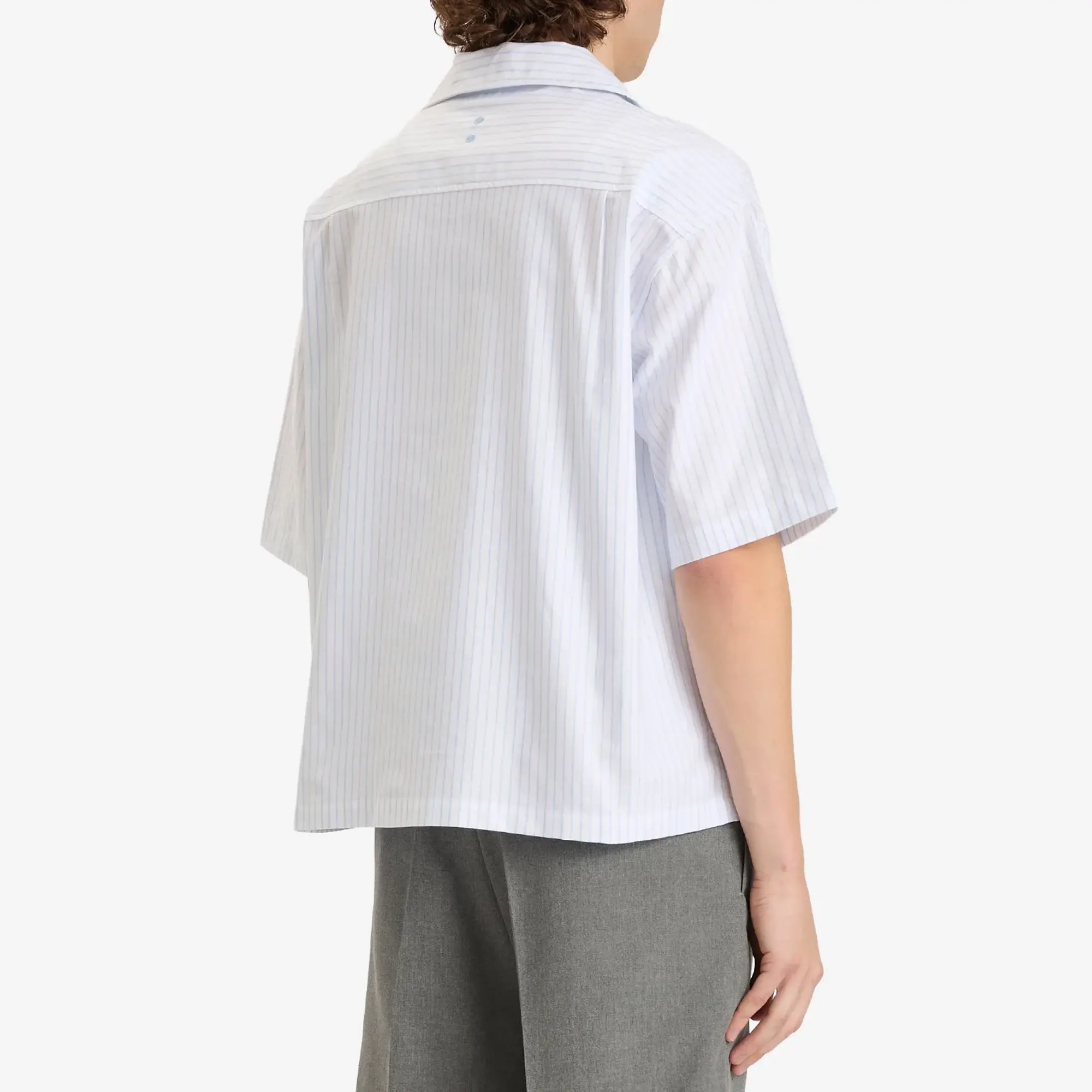 about:blank Men's Script Vacation Shirt White/Blue